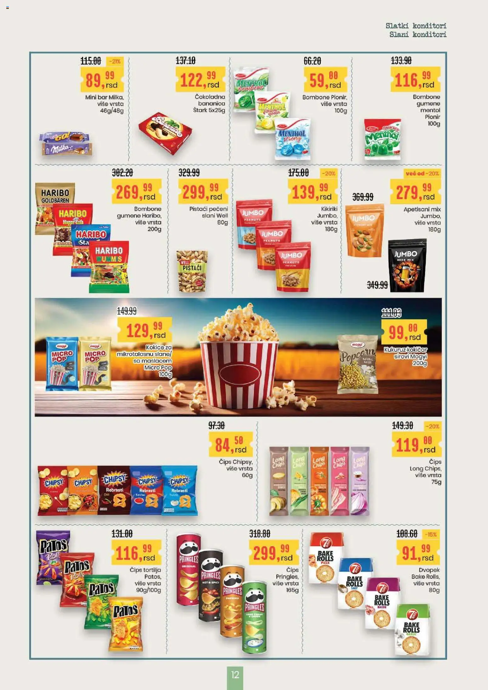 Aroma Market katalog - važi od 27.11.2025 | Strana: 12 | Proizvode: Bombone, Haribo, Pringles, Pečeni kikiriki