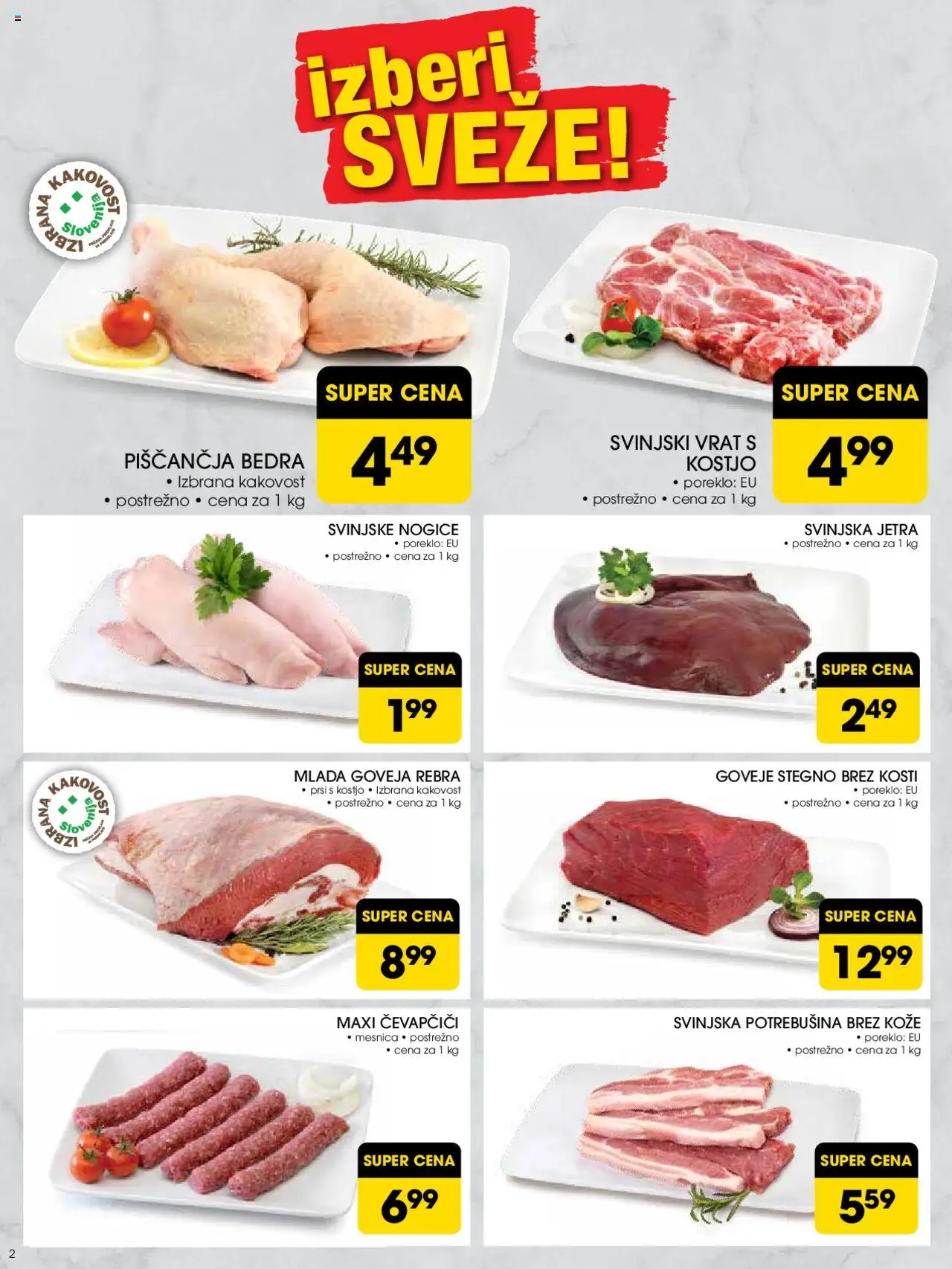 Tuš katalog │ velja od 30.07.2025 | Stran: 2 | Izdelki: Čevapčiči, Piščančja bedra