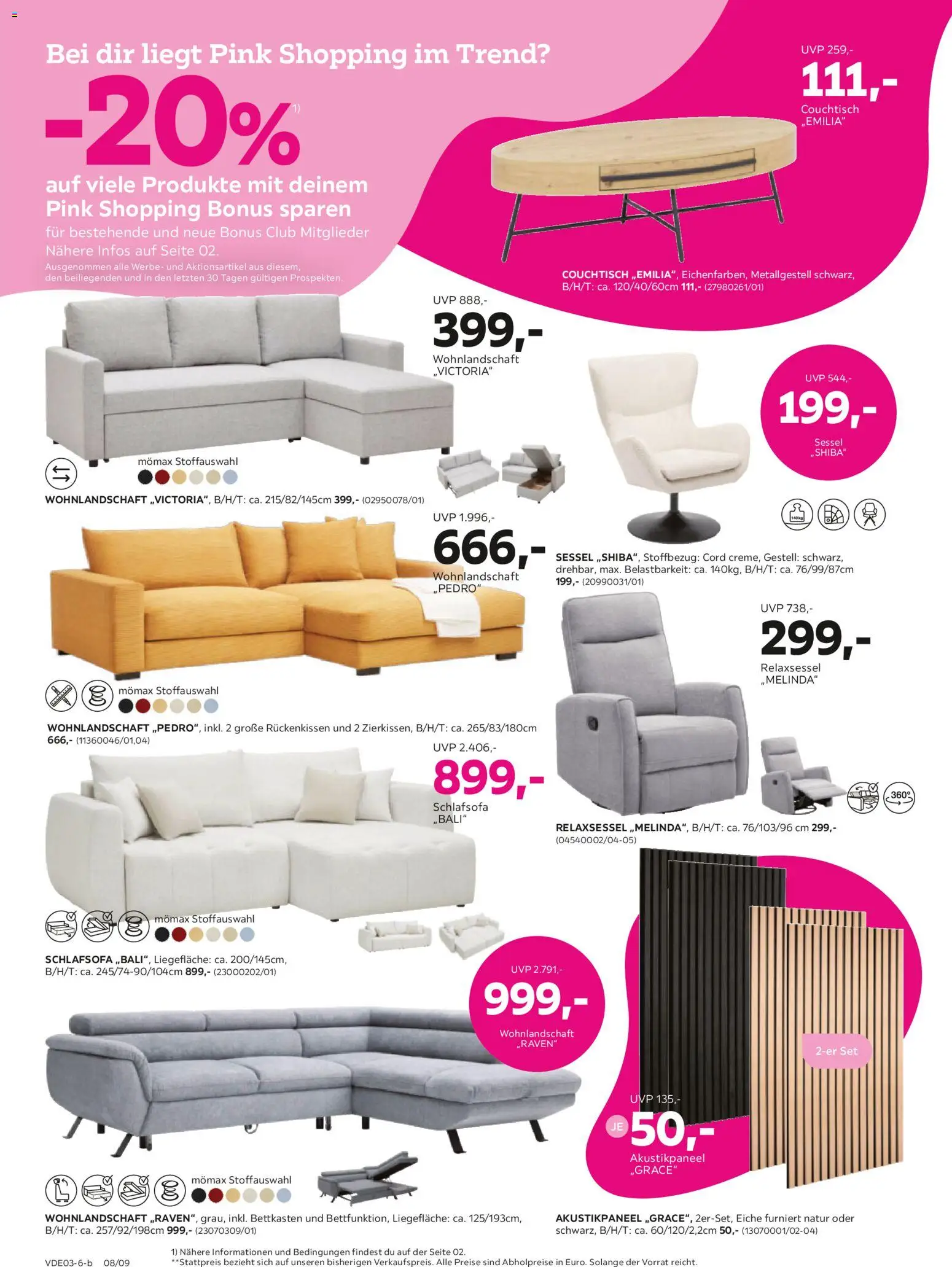 Mömax Prospekt 	 – gültig ab 02.03.2026 | Seite: 8 | Produkte: Schlafsofa, Relaxsessel, Sessel, Couchtisch