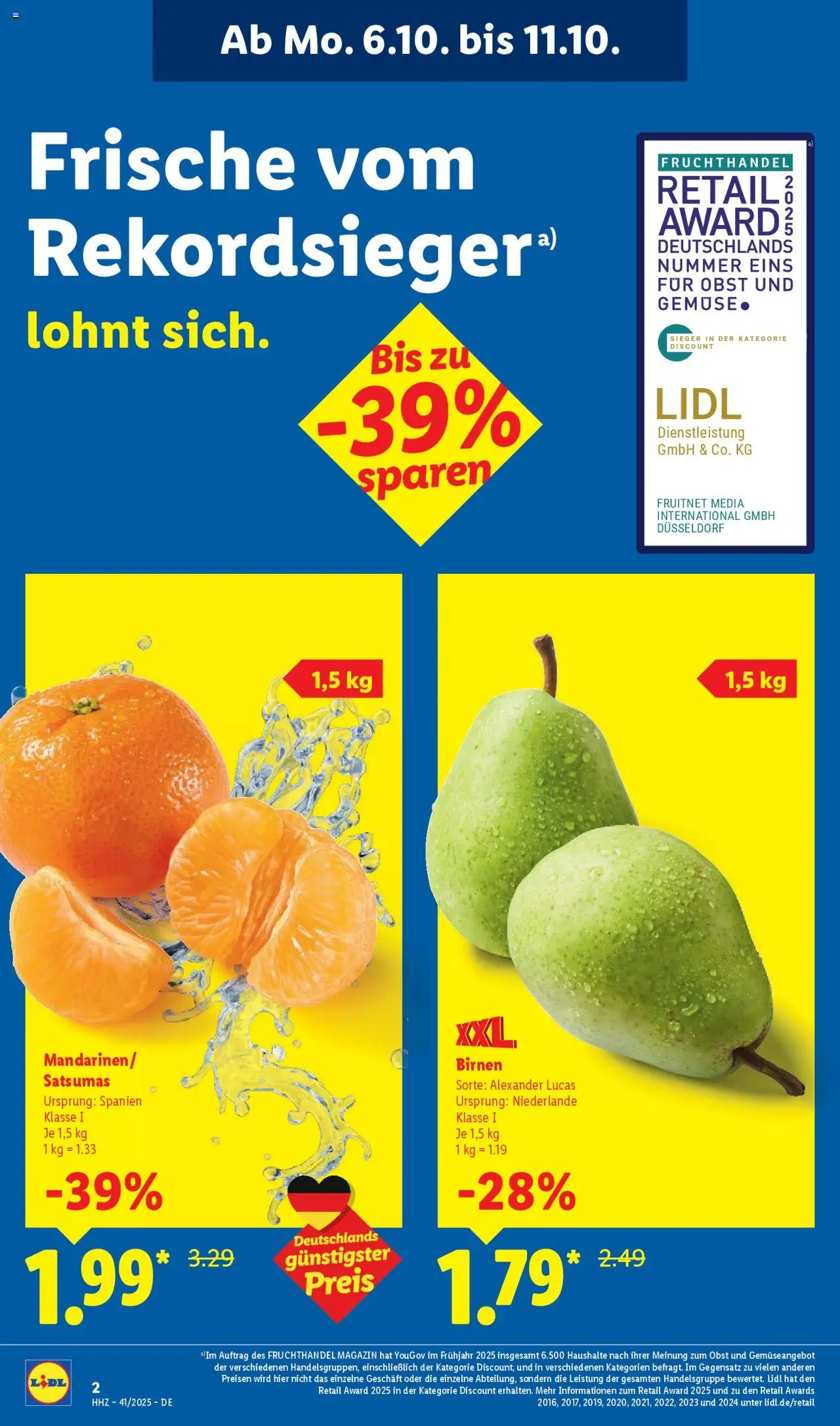 Lidl Prospekt Gladenbach – gültig ab 06.10.2025 | Seite: 4 | Produkte: Gemüse, Obst