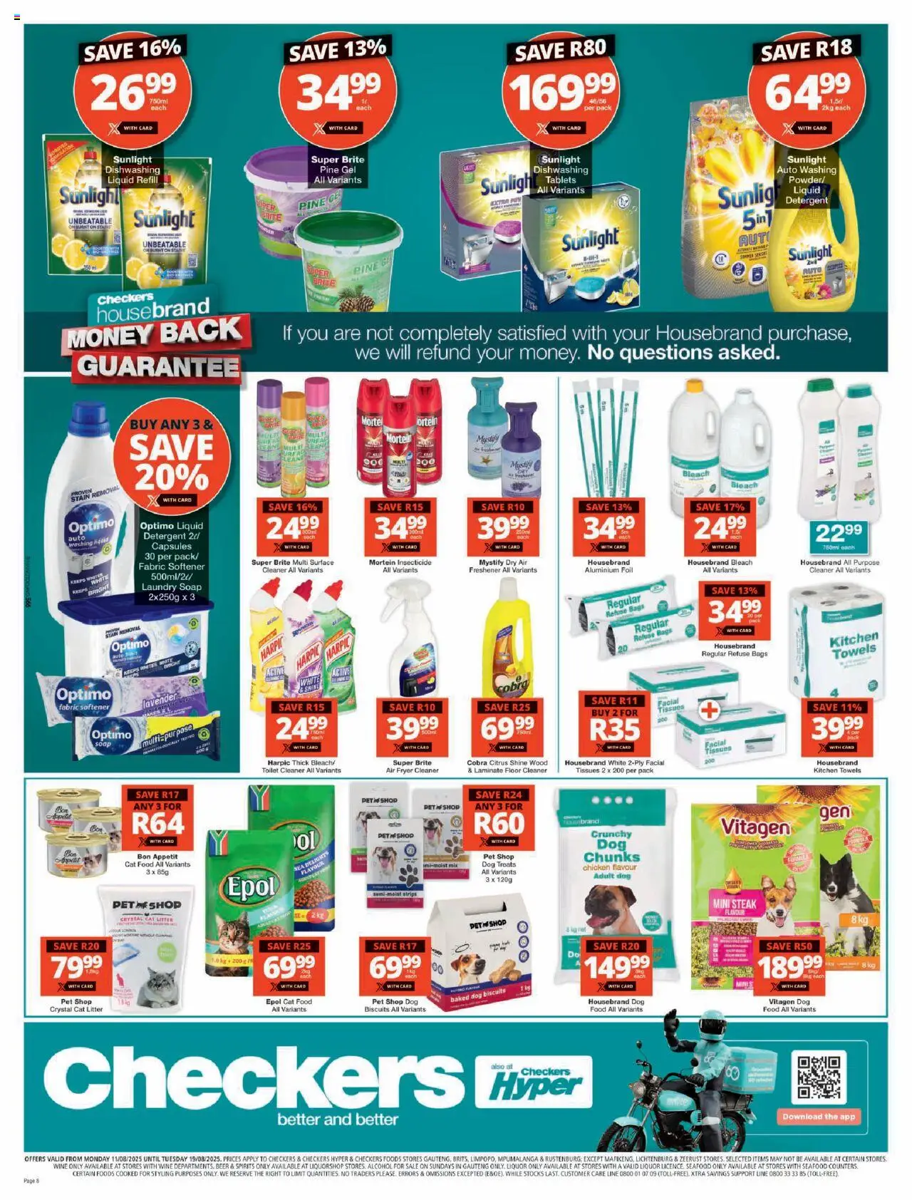 Checkers Gauteng - August Mid-Month Promotion │ valid from 11.08.2025 | Page: 8 | Products: Air fryer, Wine, Detergent, Cat litter