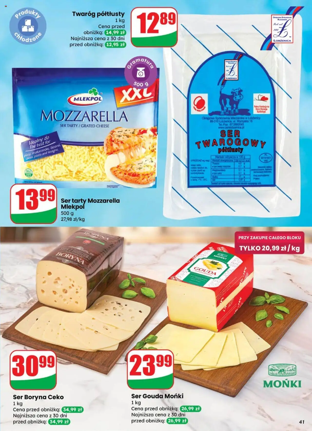 Dino Gazetka od 08.10.2025 | Strona: 41 | Produkty: Twaróg półtłusty, Mozzarella, Twaróg, Ser gouda