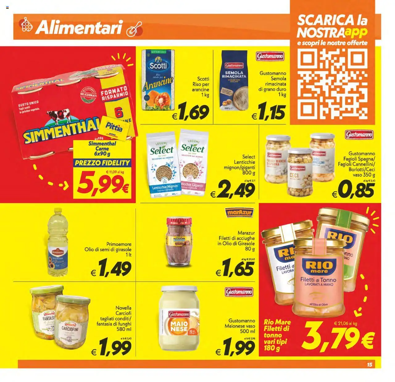 Volantino SuperConveniente del 03.10.2025 | Pagina: 15 | Prodotti: Legumi, Ceci, Fagioli, Carciofi