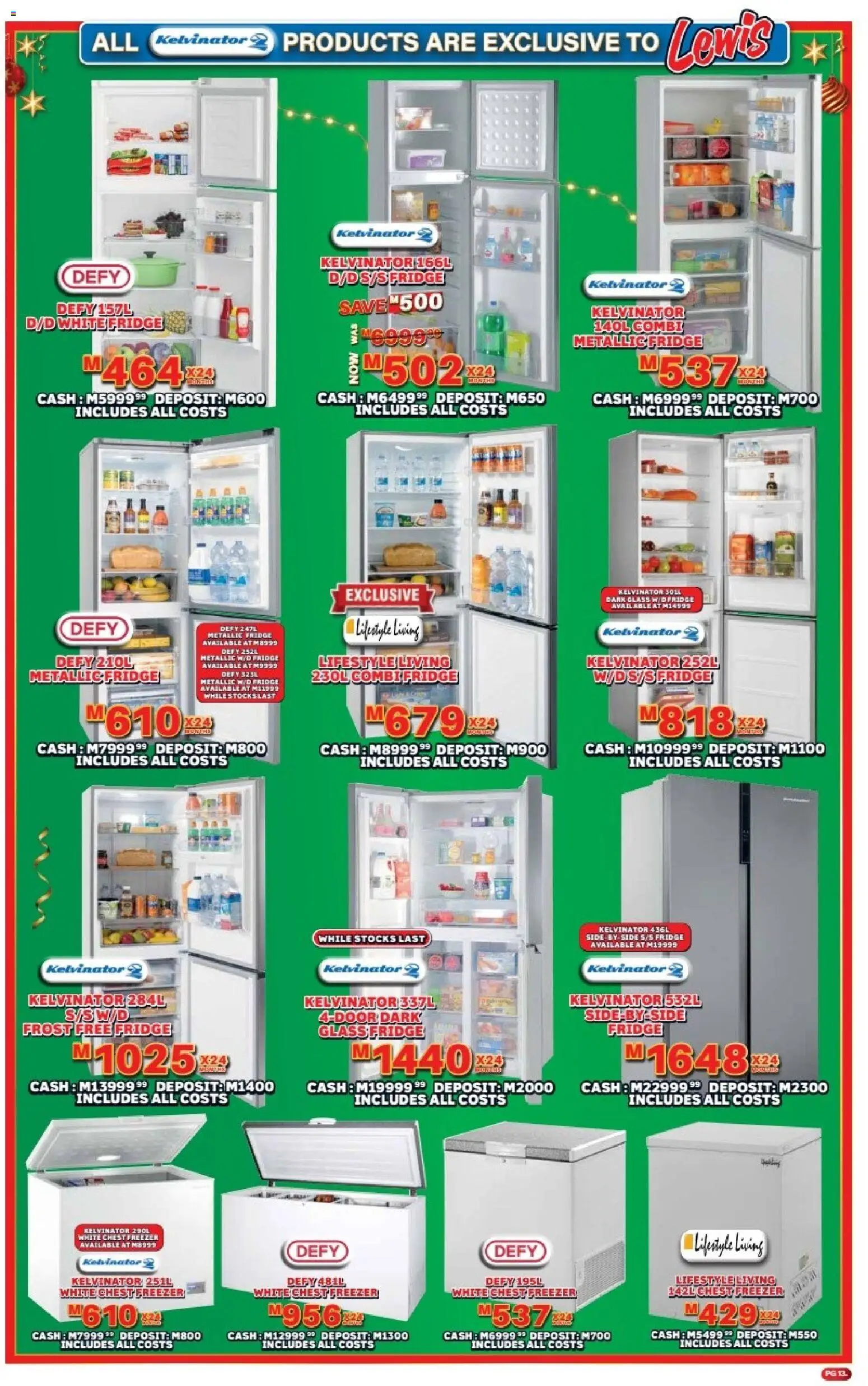 New Lewis Stores catalogue – valid from 08.12.2025 | Page: 13 | Products: Freezer, Fridge, Chest freezer