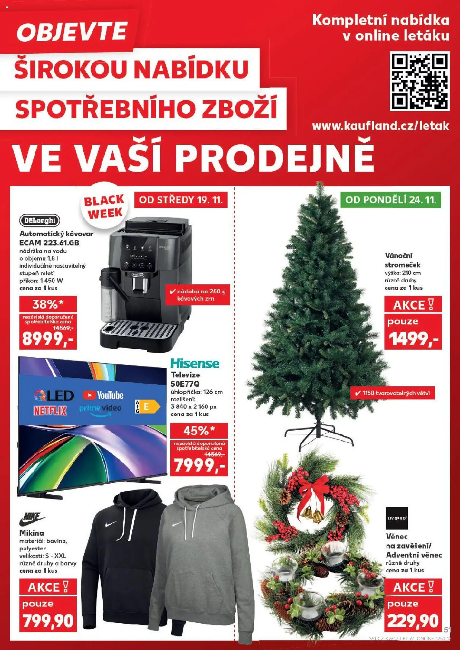 Kaufland leták - Plzeň od 19.11.2025 | Strana: 51 | Produkty: Mikina, Kávovar, Televize, Barvy