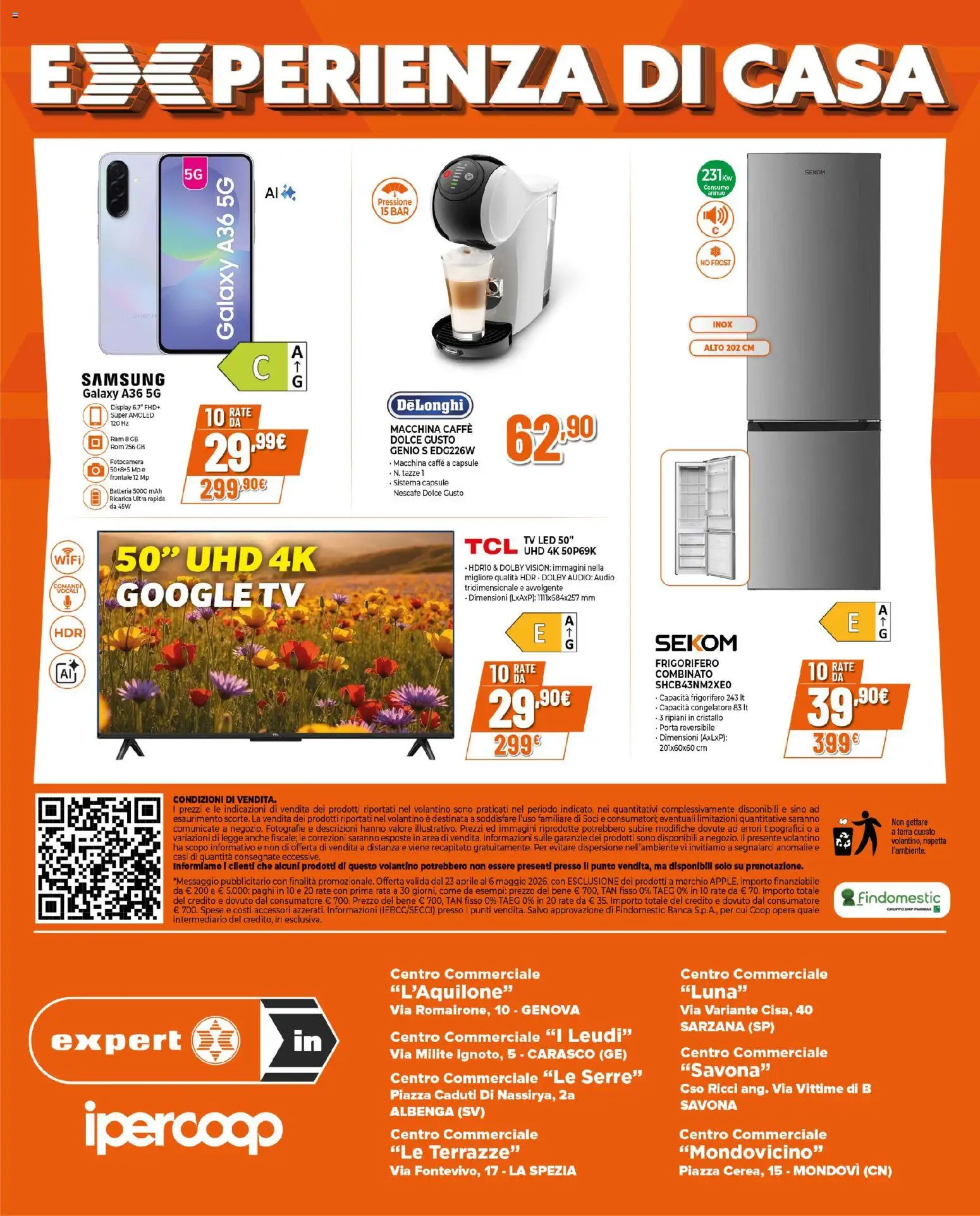 Volantino Ipercoop del 23.04.2026 | Pagina: 4 | Prodotti: Fotocamera, Congelatore, Terra, Samsung