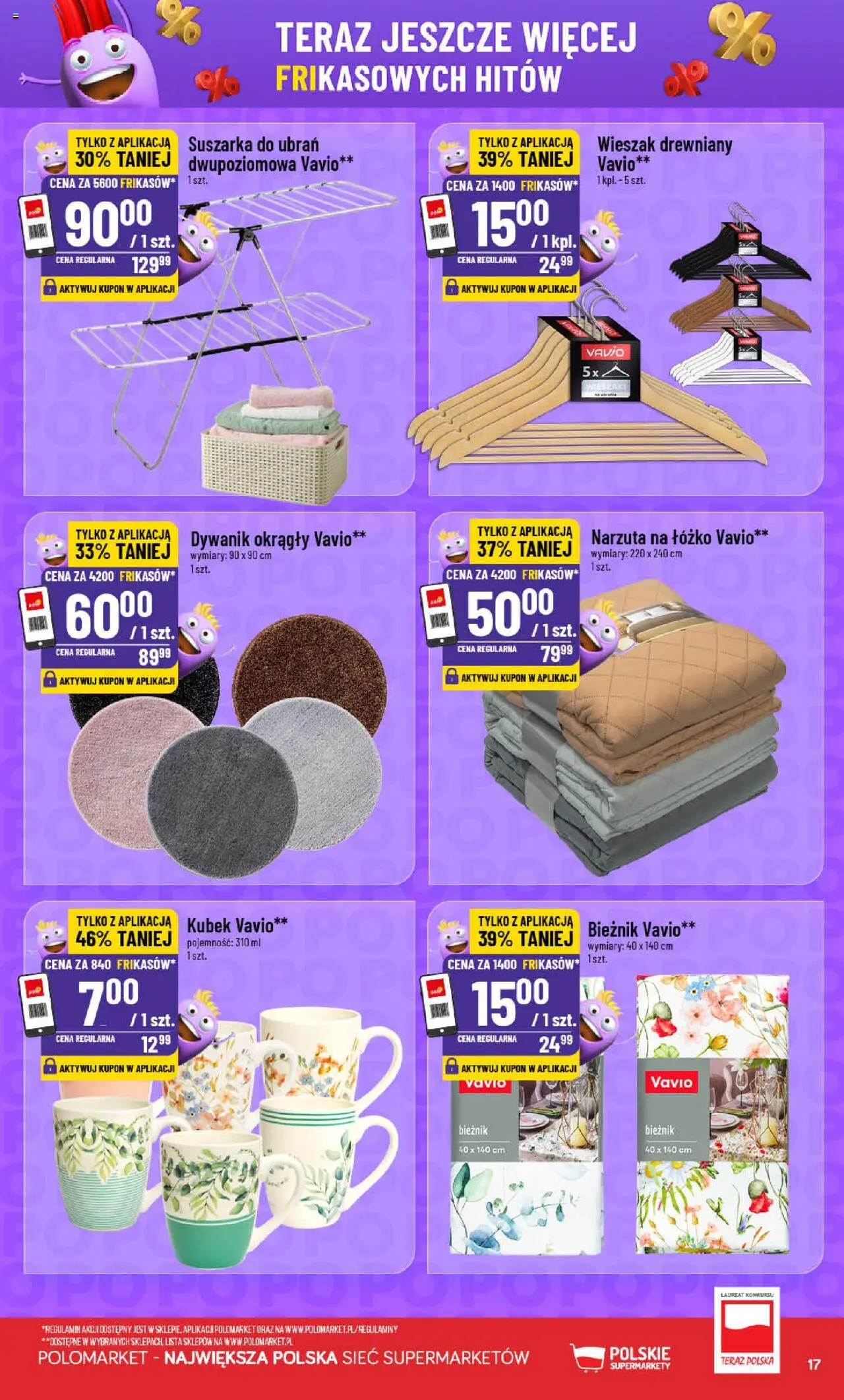 POLOmarket Gazetka - Frikasowe hity od 09.07.2025 | Strona: 17 | Produkty: Suszarka, Łóżko, Wieszaki, Wieszak