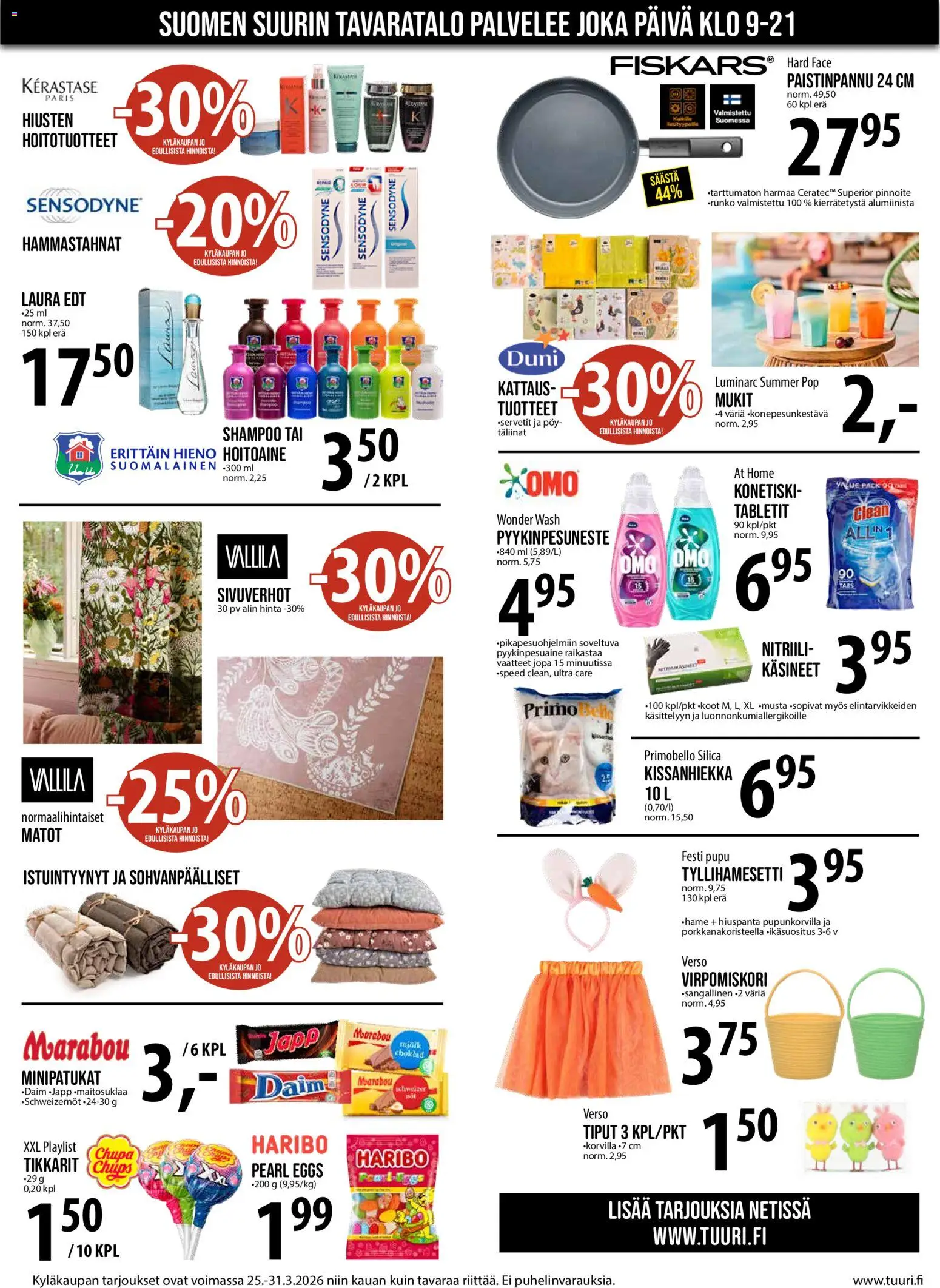 Tuuri tarjoukset – voimassa 25.03.2026 alkaen | Sivu: 2 | Tuotteet: Kissanhiekka, Vaatteet, Käsineet, Tikkarit