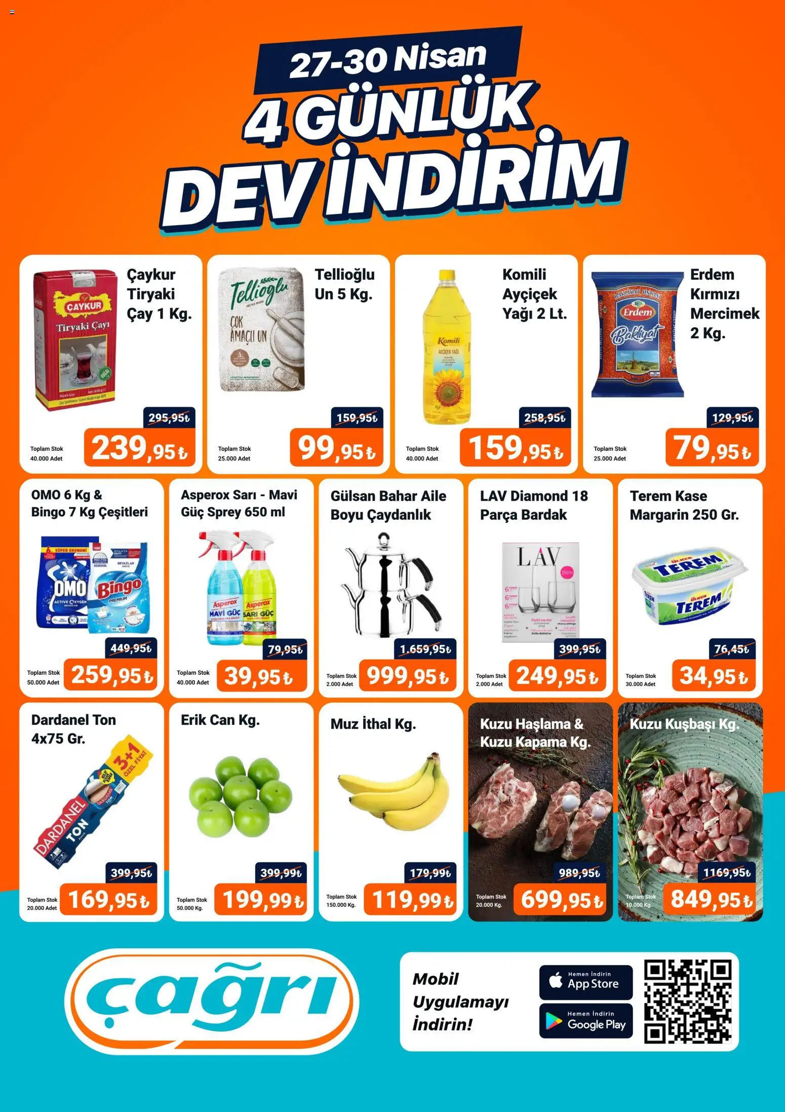 Çağrı Market - 4 Günlük Dev İndirim - 27.04.2026 tarihinden itibaren geçerlidir | Sayfa: 1