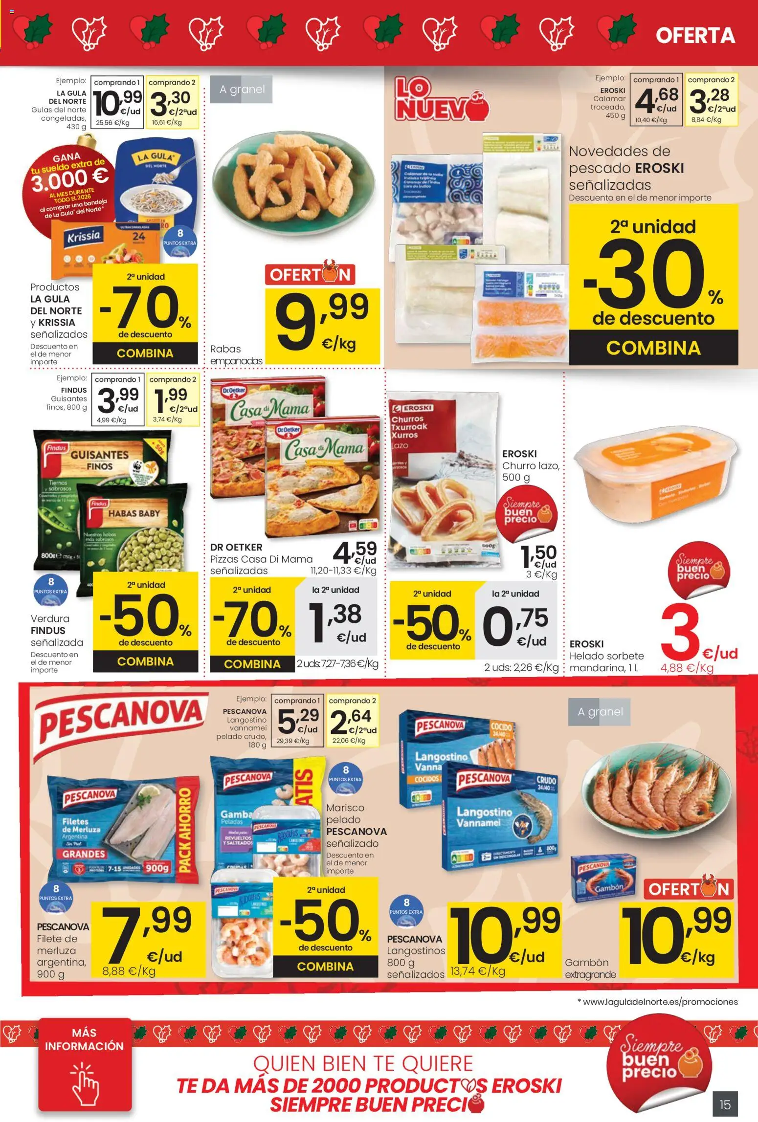 Eroski - City │ válido desde el 18.12.2025 | Página: 15 | Productos: Pescado, Helado, Filete, Langostino