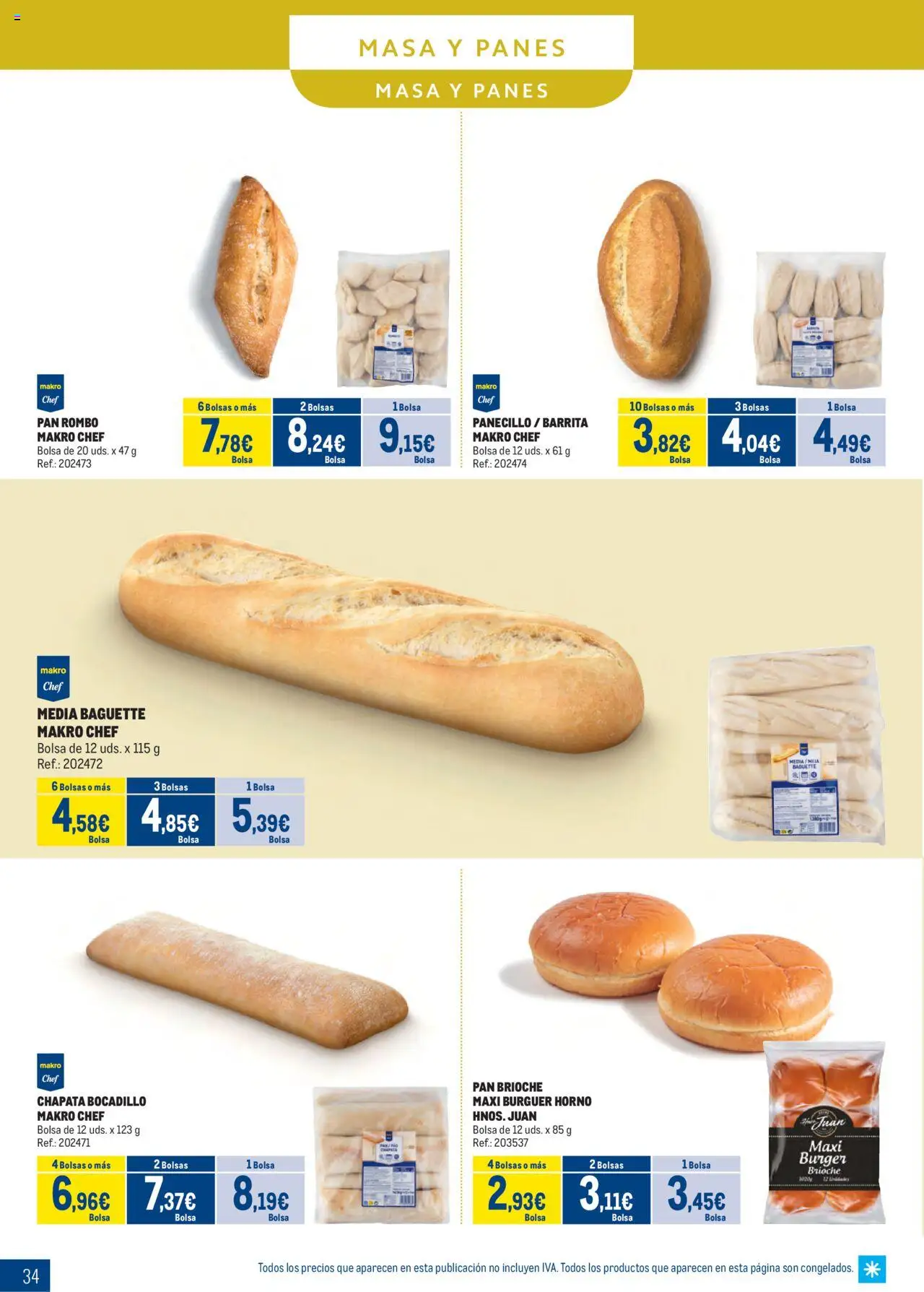 Makro - Congelados Centro │ válido desde el 04.08.2025 | Página: 34 | Productos: Pan, Bolsa, Horno