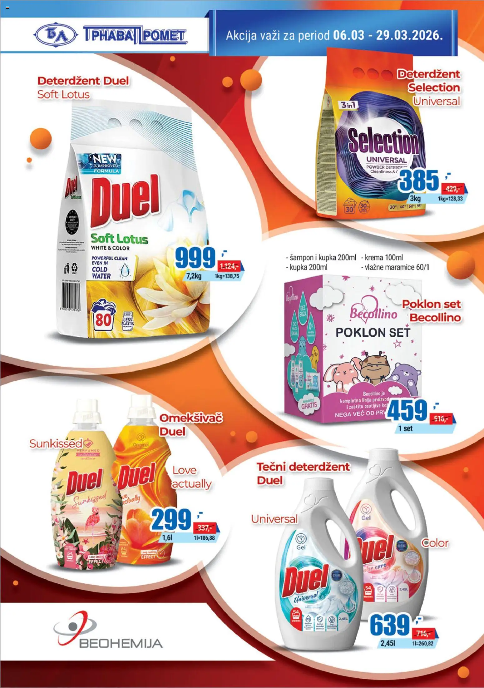 Trnava Promet katalog - važi od 06.03.2026 | Strana: 26 | Proizvode: Deterdžent, Šampon, Krema, Vlažne maramice