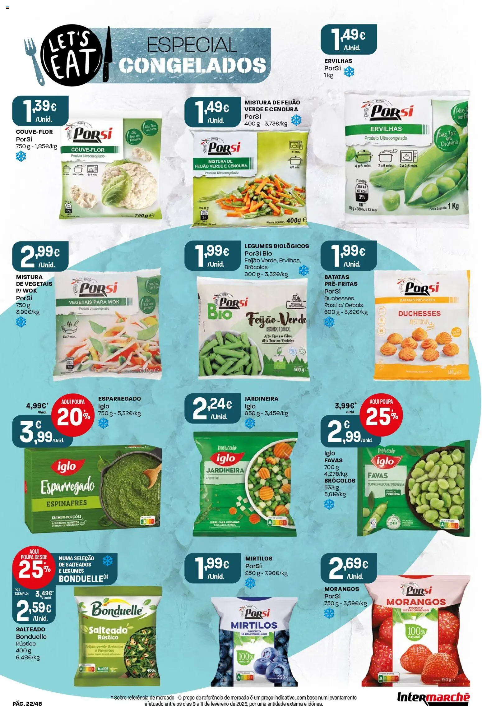 Intermarché folheto │ válido de 19.03.2026 | Página: 22 | Produtos: Brócolos, Base, Morangos, Proteina