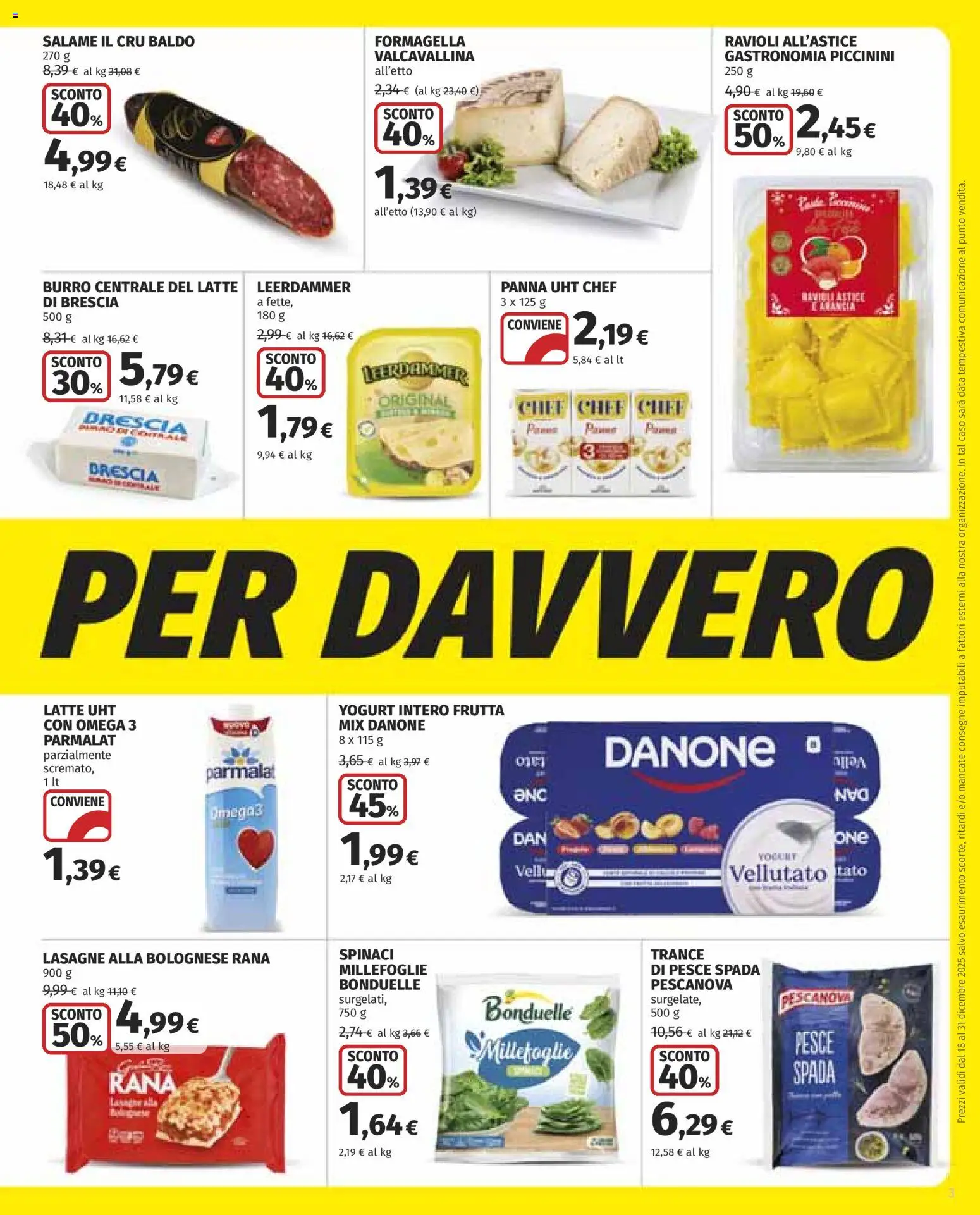 Volantino COOP del 18.12.2025 | Pagina: 3 | Prodotti: Pesce, Panna, Burro, Ravioli