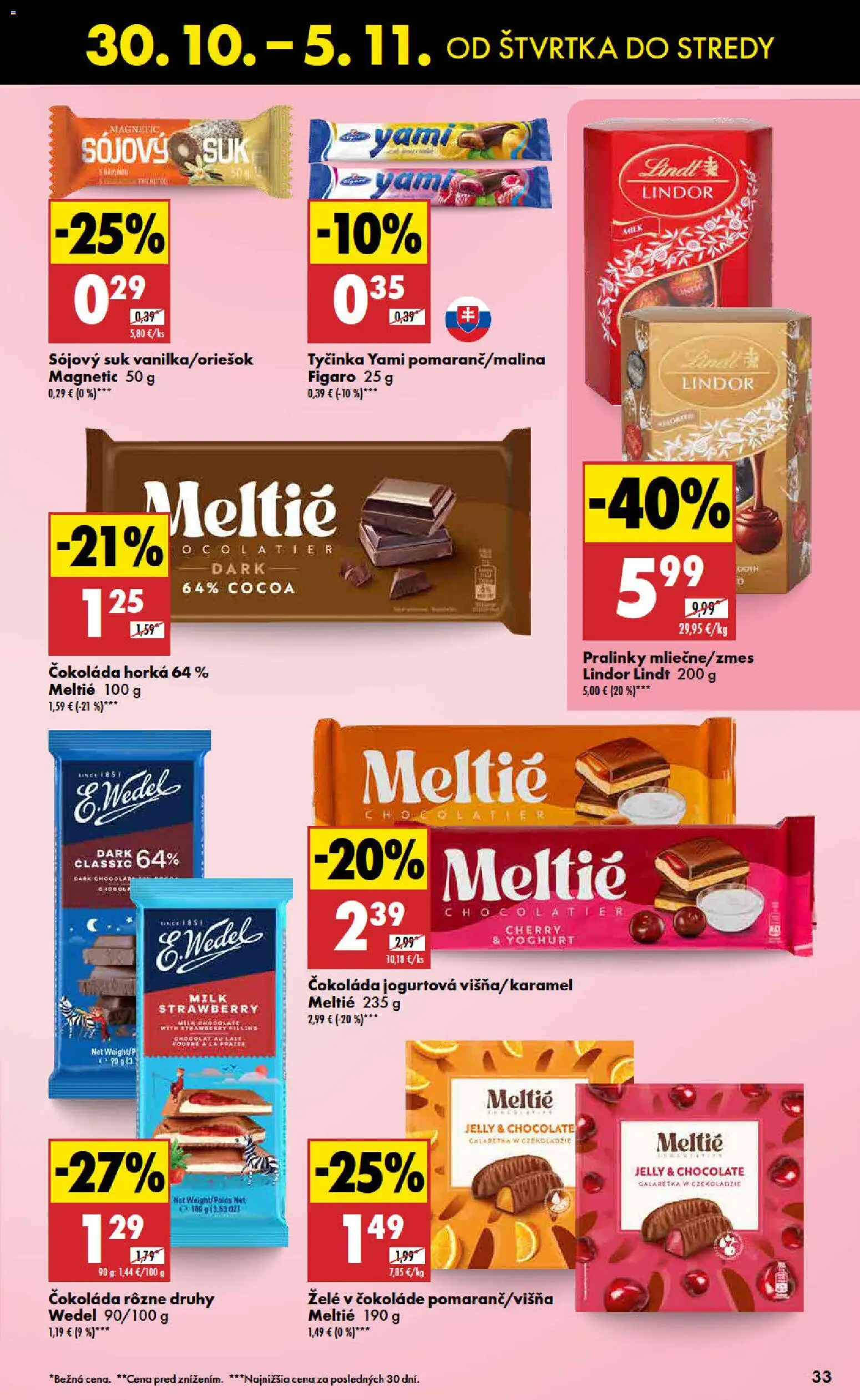 Nové Biedronka akcie – leták je platný od 30.10.2025 | Strana: 33 | Produkty: Lindor, Lindt, Čokoláda