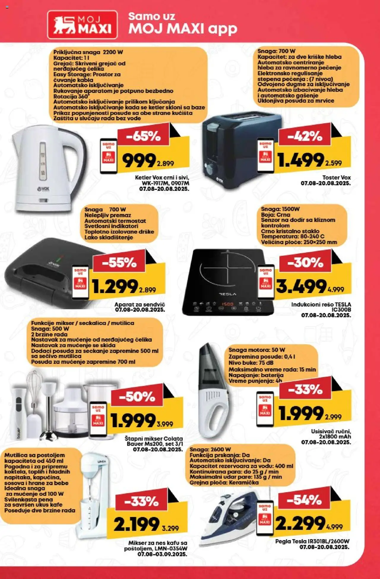 Mega Maxi katalog - važi od 07.08.2025 | Strana: 33 | Proizvode: Pegla, Mikser, Seckalica, Indukcioni rešo