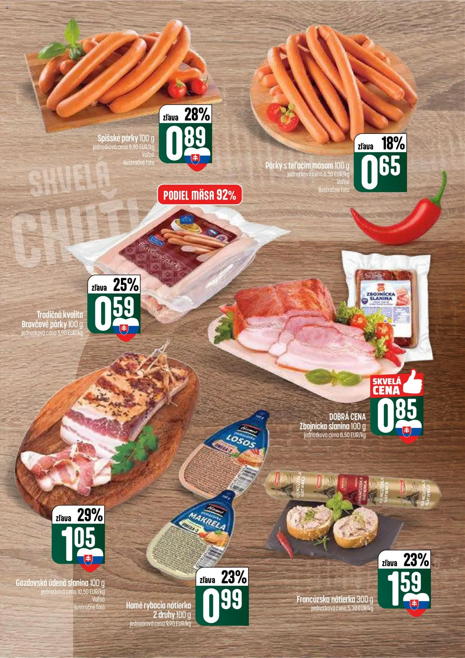 Nové COOP Jednota akcie – leták je platný od 19.02.2026 | Strana: 17 | Produkty: Slanina, Losos, Párky