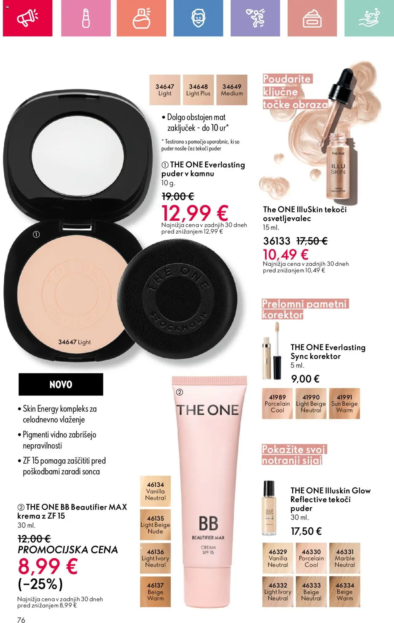 Oriflame katalog 11 │ velja od 03.08.2025 | Stran: 76 | Izdelki: Korektor, Puder, Krema