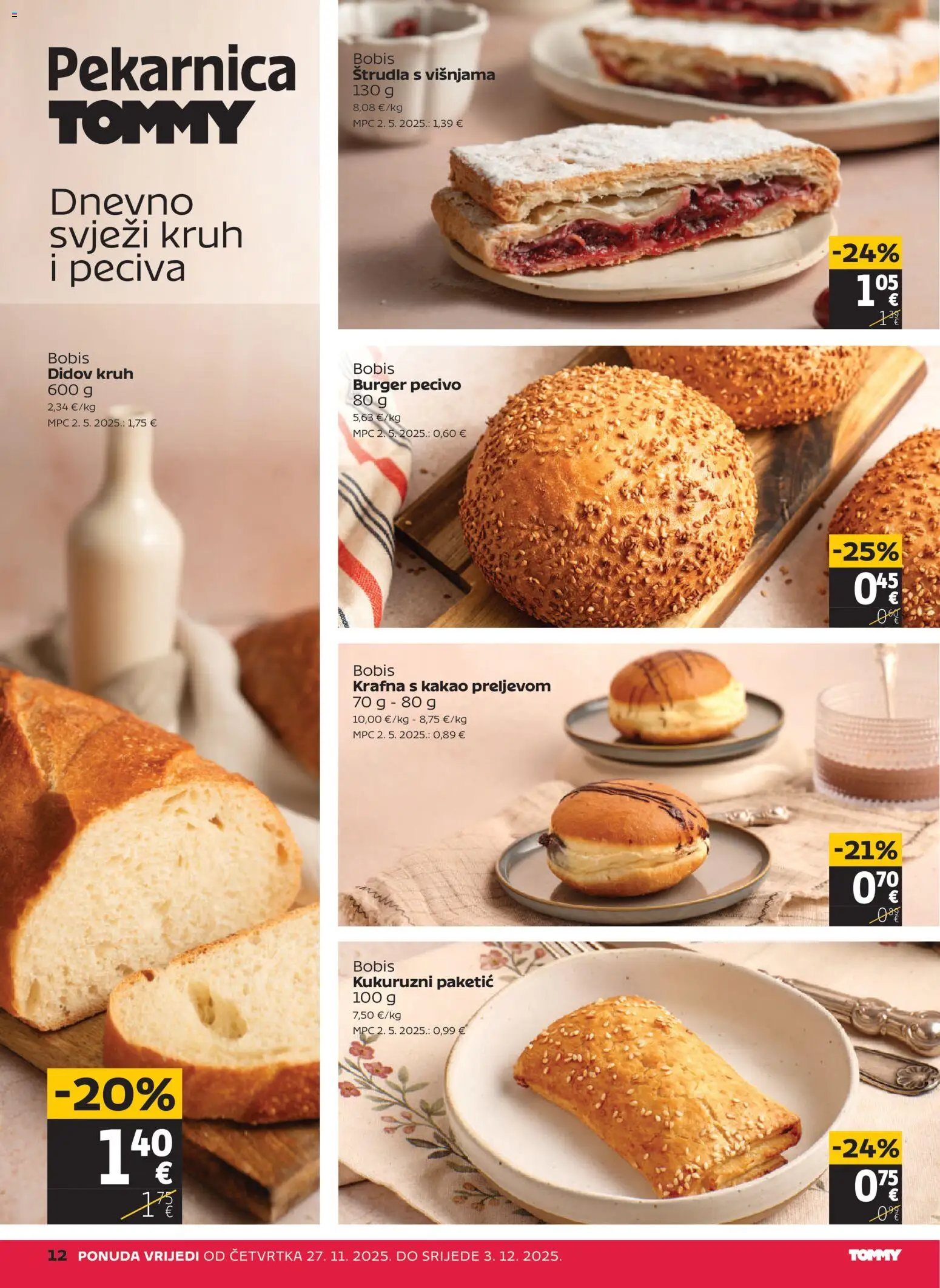 Tommy katalog | vrijedi od 27.11.2025 | Stranica: 12 | Proizvodi: Kruh, Kakao, Pecivo
