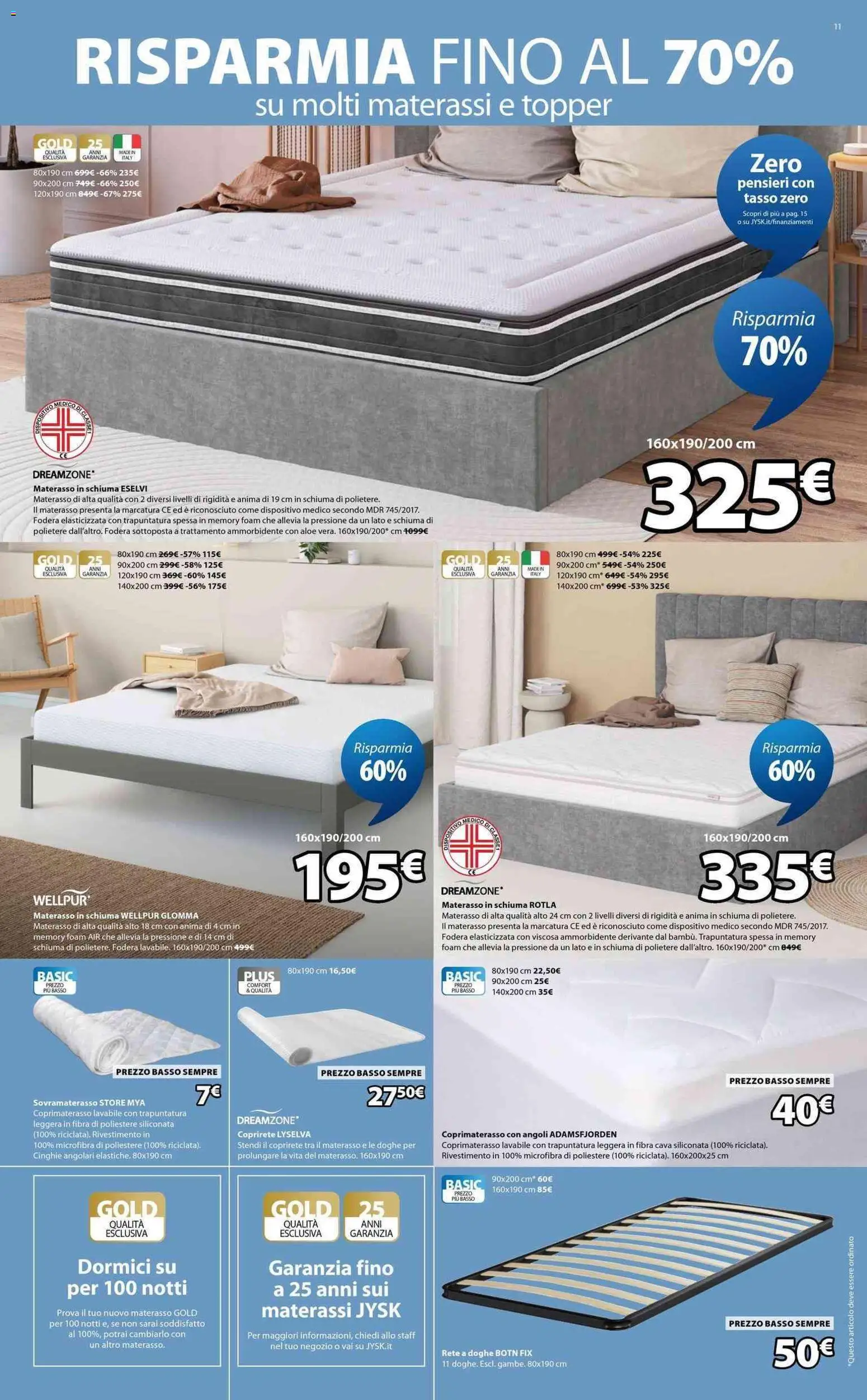 Volantino JYSK del 20.03.2026 | Pagina: 11 | Prodotti: Ammorbidente, Materasso, Coprimaterasso, Coprirete