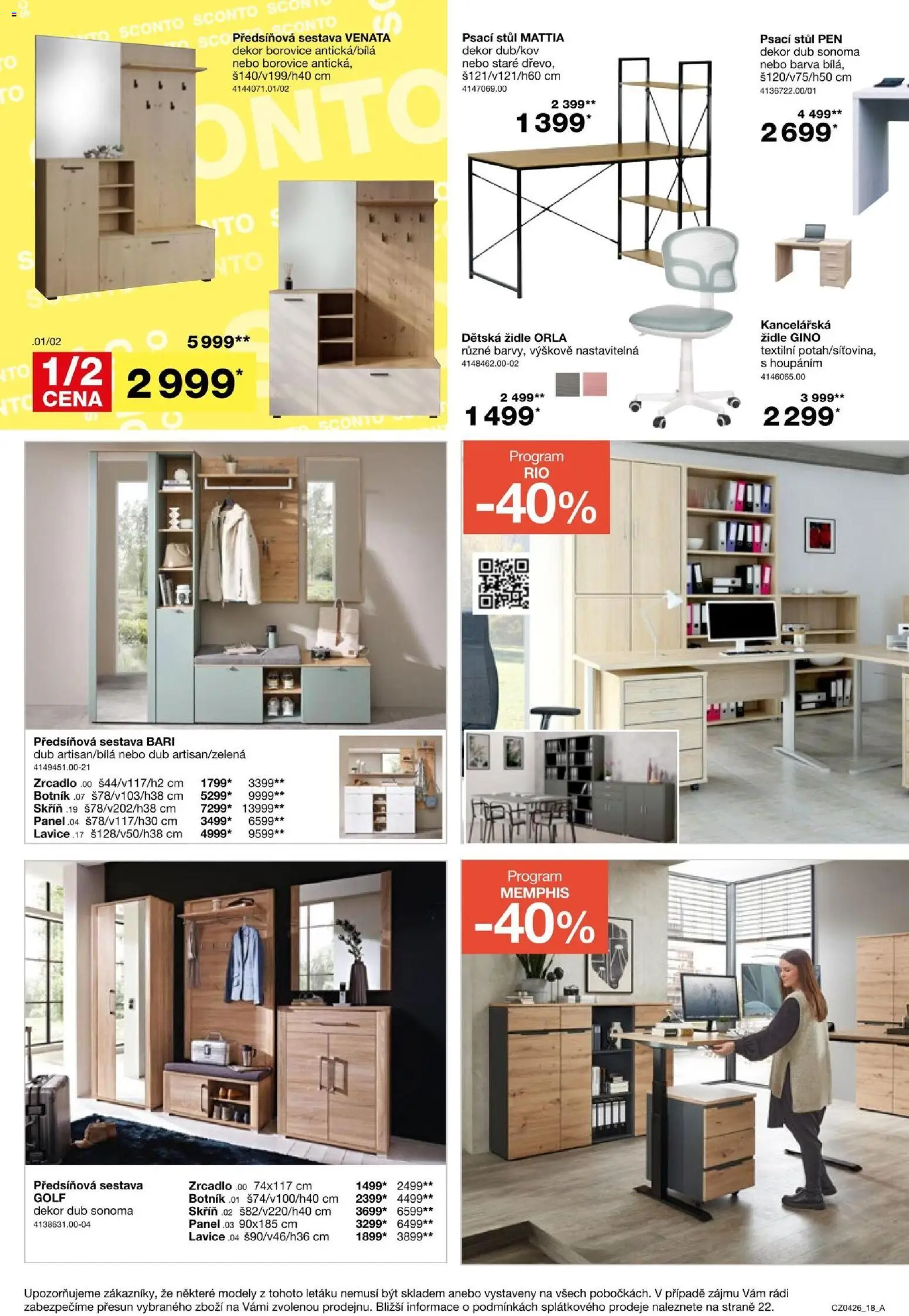 Sconto nábytek leták od 04.03.2026 | Strana: 18 | Produkty: Stůl, Židle, Lavice, Botník