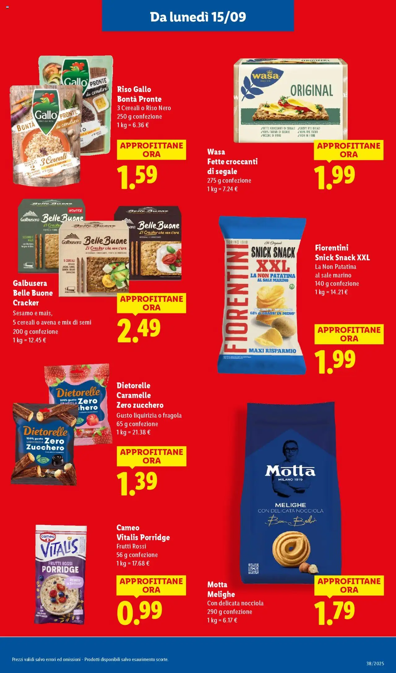 Volantino Lidl del 15.09.2025 | Pagina: 21 | Prodotti: Caramelle, Cereali, Sale, Farina