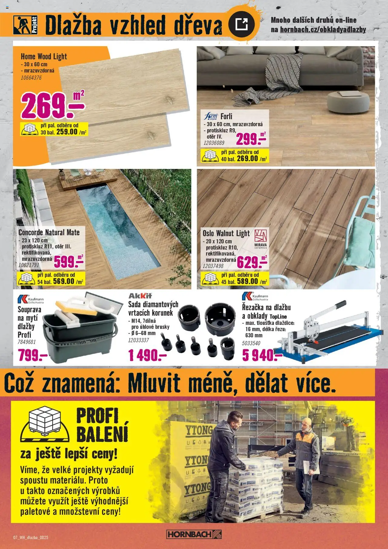 HORNBACH leták - Dlažba od 13.08.2025 | Strana: 7 | Produkty: Úhlové brusky, Dlažba, Řezačka