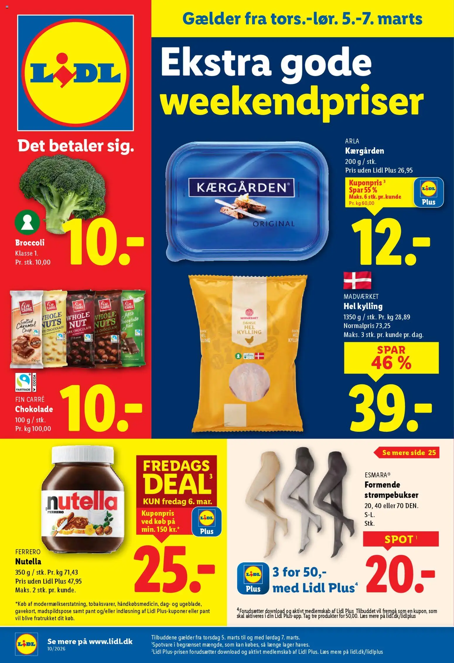 Lidl tilbudsavis – gyldig fra 01.03.2026 | Side: 1 | Produkter: Broccoli, Strømpebukser, Nutella, Søm
