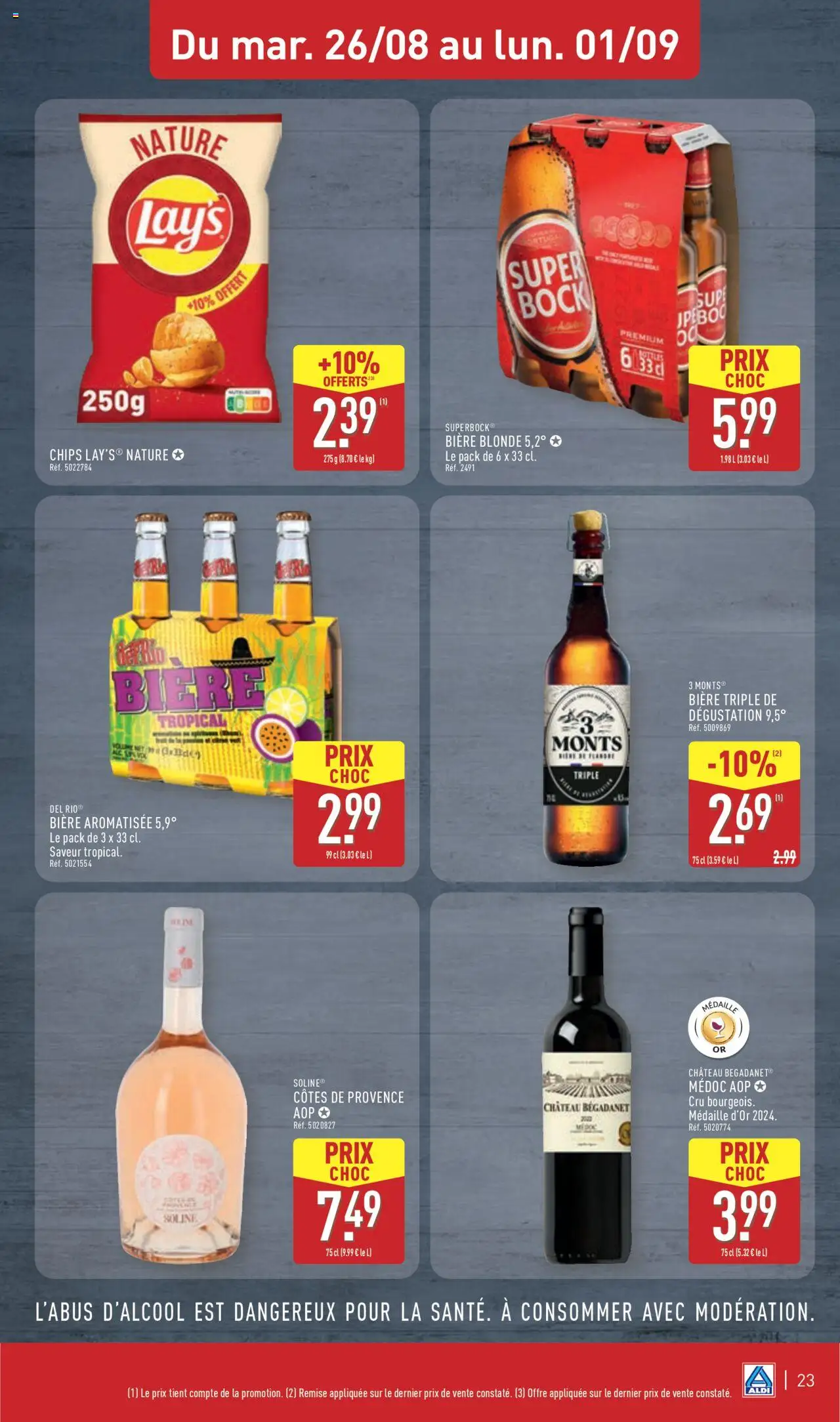  | Page: 26 | Produits: Bière blonde, Bière, Chips