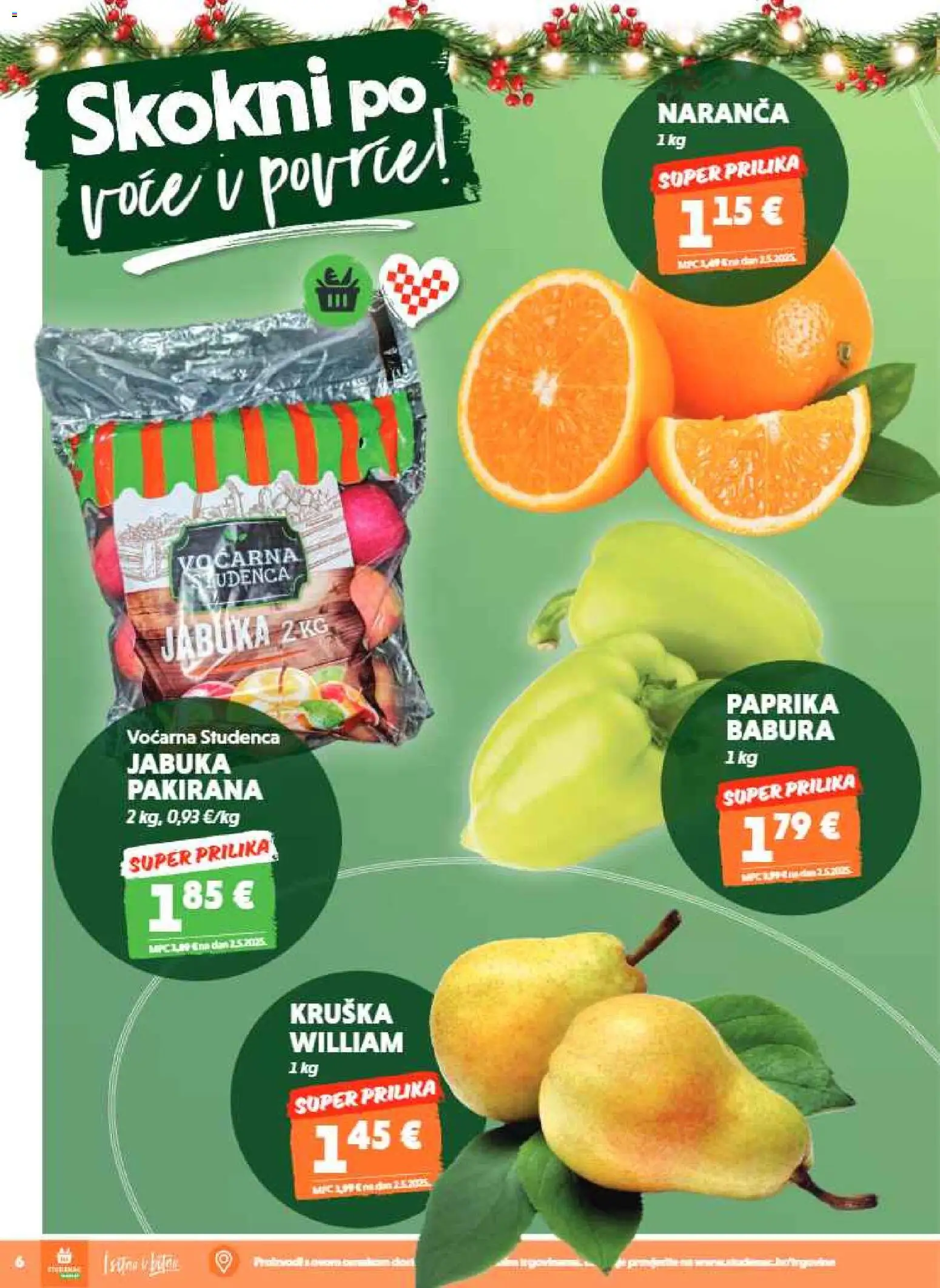 Studenac katalog | vrijedi od 10.12.2025 | Stranica: 6 | Proizvodi: Paprika, Voće, Kruška, Jabuka