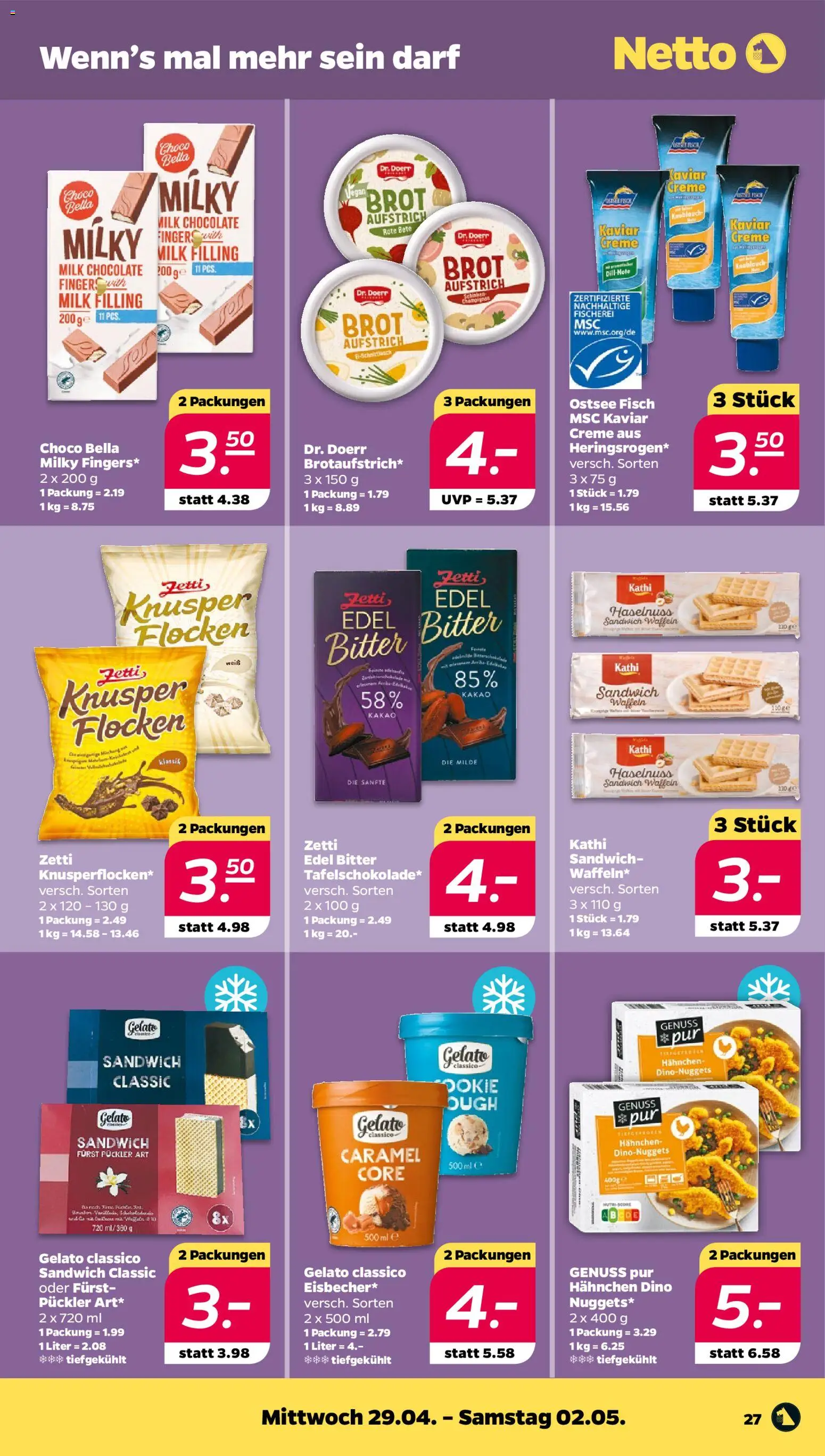 Netto Prospekt 	 – gültig ab 27.04.2026 | Seite: 31 | Produkte: Hahnchen, Creme, Brot, Flocken