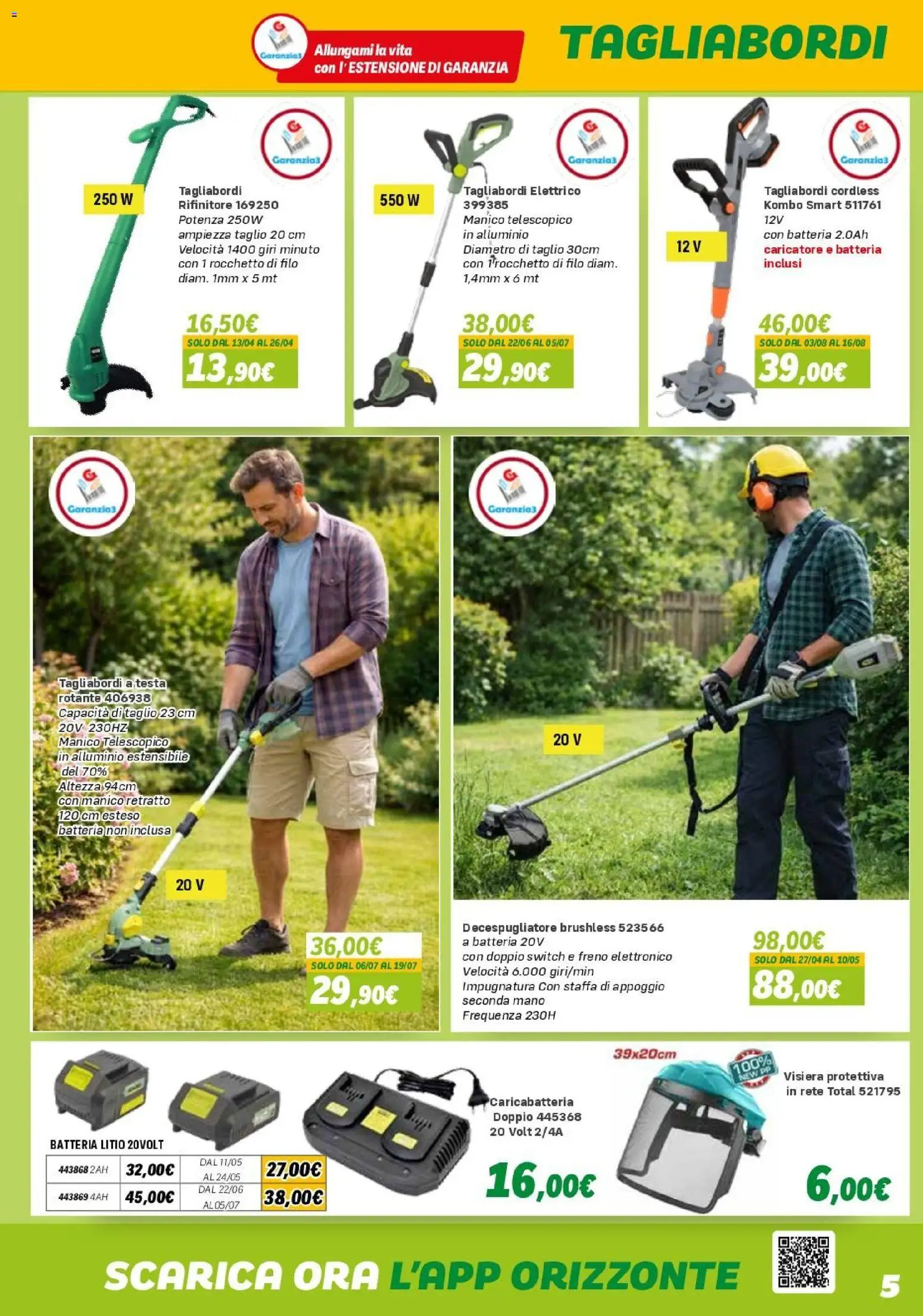 Volantino Orizzonte del 10.04.2026 | Pagina: 5 | Prodotti: Decespugliatore, Alluminio, Batteria