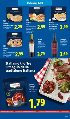 Anteprima del volantino Pizza cacio e pepe, Pizza Cacio e Pepe Wood-fired 315 g confezione valido a partire dal 02.02.2026 | Pagina: 13 | Prodotti: Provolone, Crema, Olive, Bottiglia