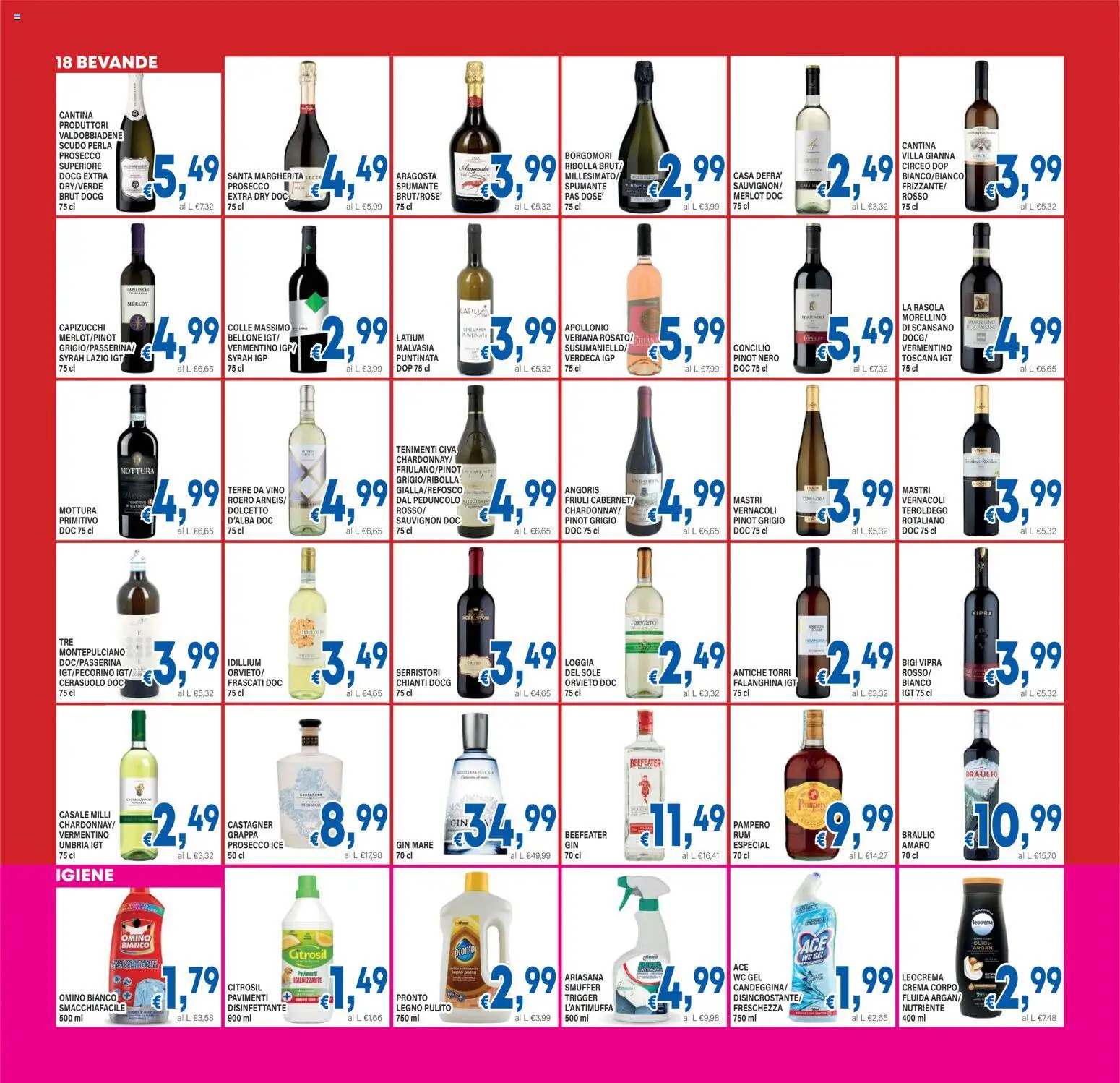 Volantino DEM del 29.04.2026 | Pagina: 18 | Prodotti: Crema, Gin, Spumante, Grappa