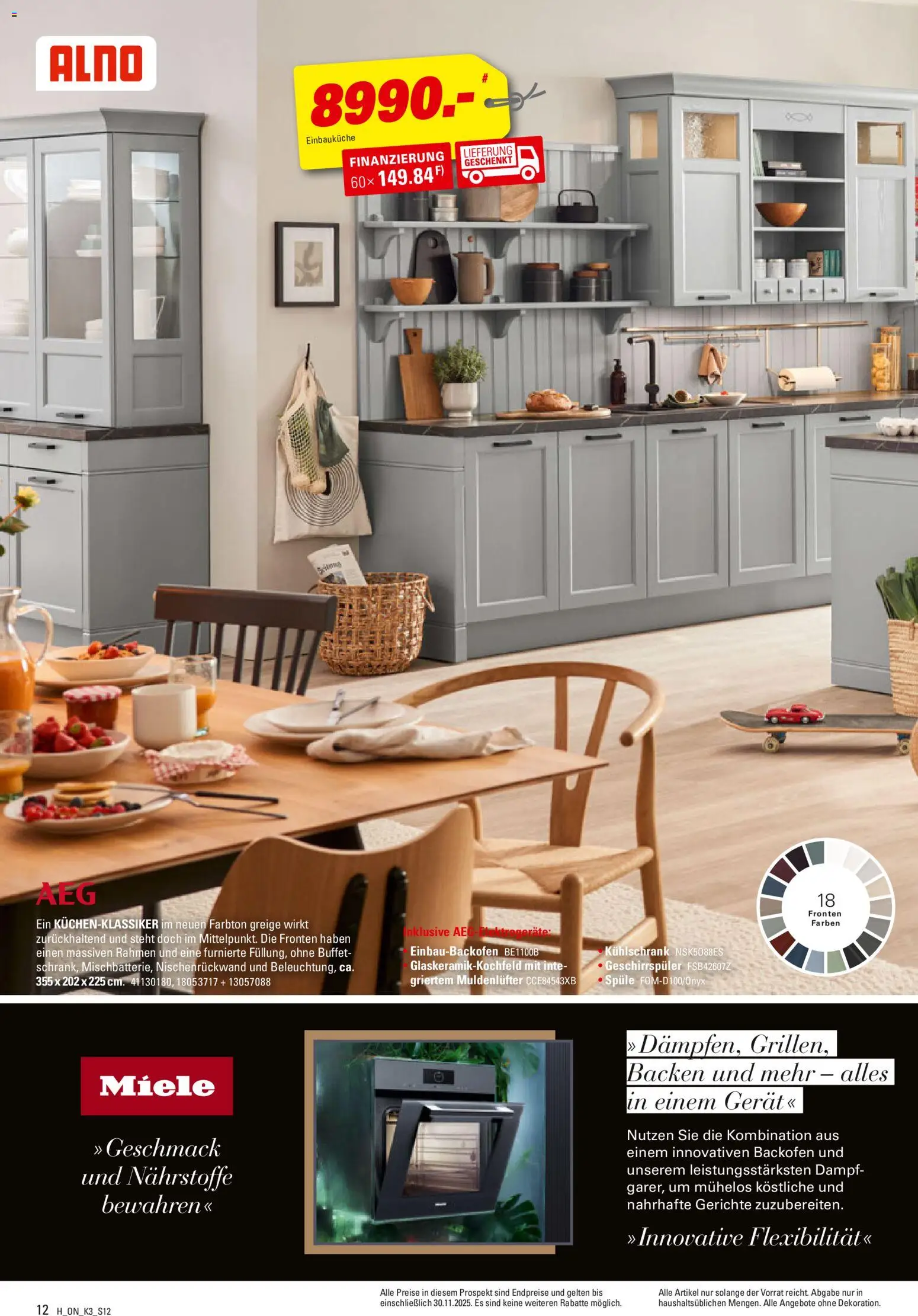 Höffner Küchen Power  – gültig ab 12.11.2025 | Seite: 12 | Produkte: Miele, Einbauküche, Kühlschrank, Backofen