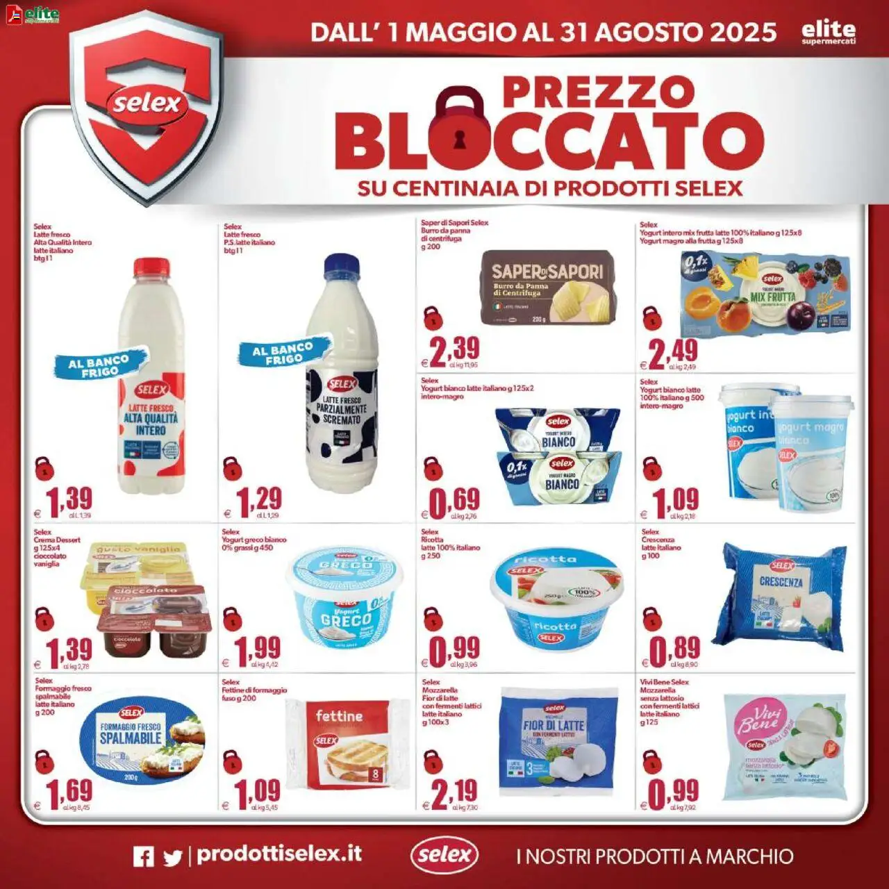 Volantino Elite Supermercati del 01.05.2025 | Pagina: 5 | Prodotti: Crema, Mozzarella, Latte, Crescenza