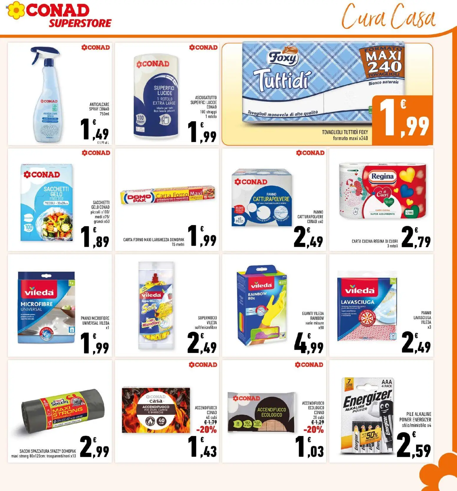 Volantino Conad del 14.01.2026 | Pagina: 27 | Prodotti: Pile, Guanti, Forno, Carta forno