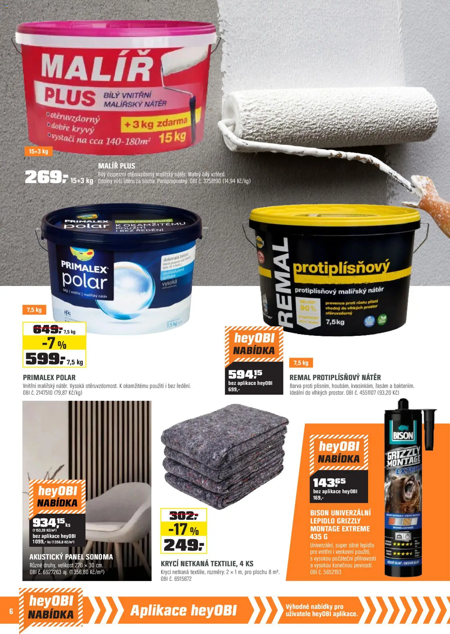 OBI leták - Králův Dvůr, Plzeň,Trmice  od 01.12.2025 | Strana: 6 | Produkty: Vál, Primalex Polar, Primalex
