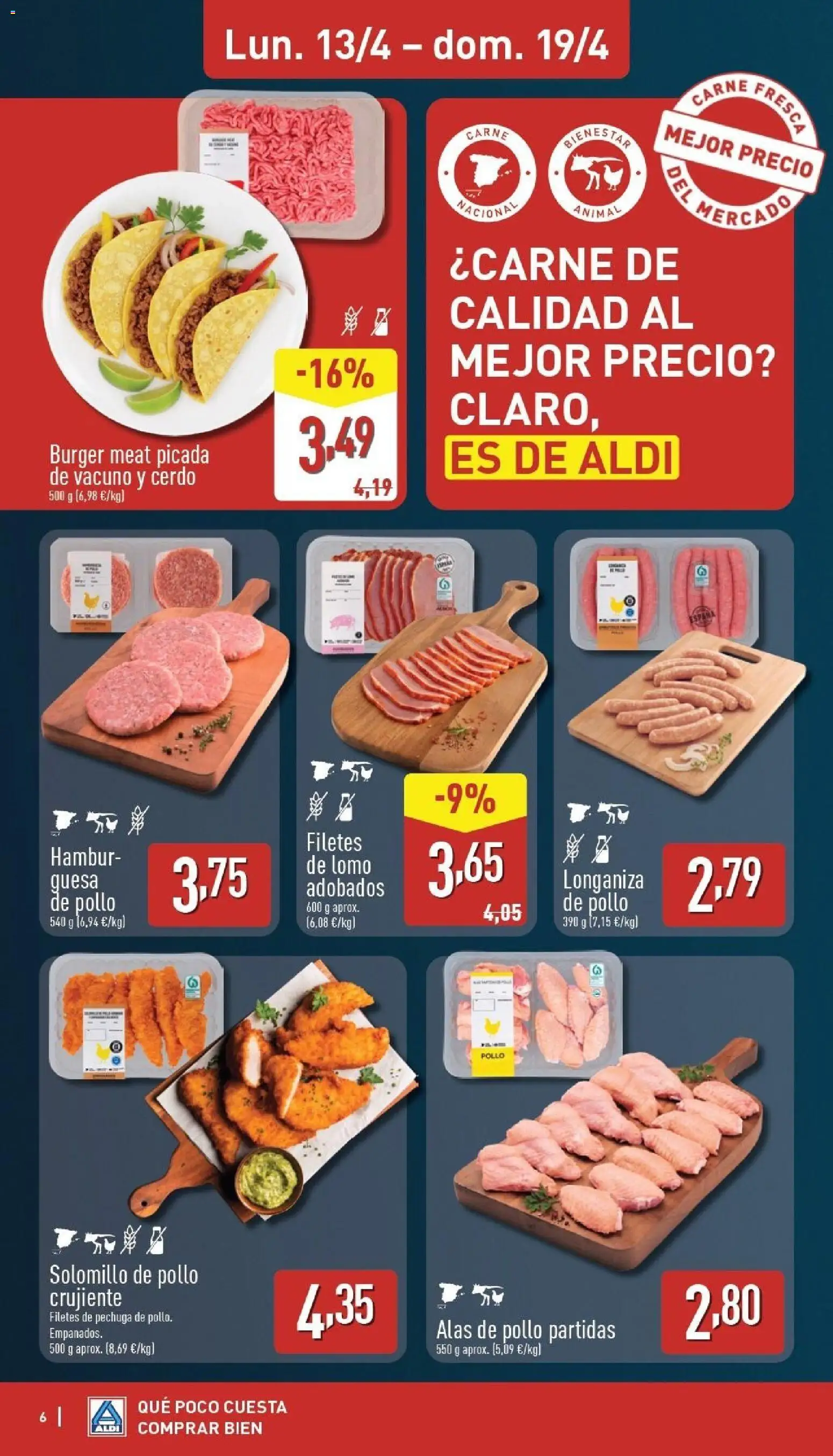 Aldi folleto Baleares │ válido desde el 13.04.2026 | Página: 6 | Productos: Cerdo, Longaniza, Σοκολατούχο γάλα