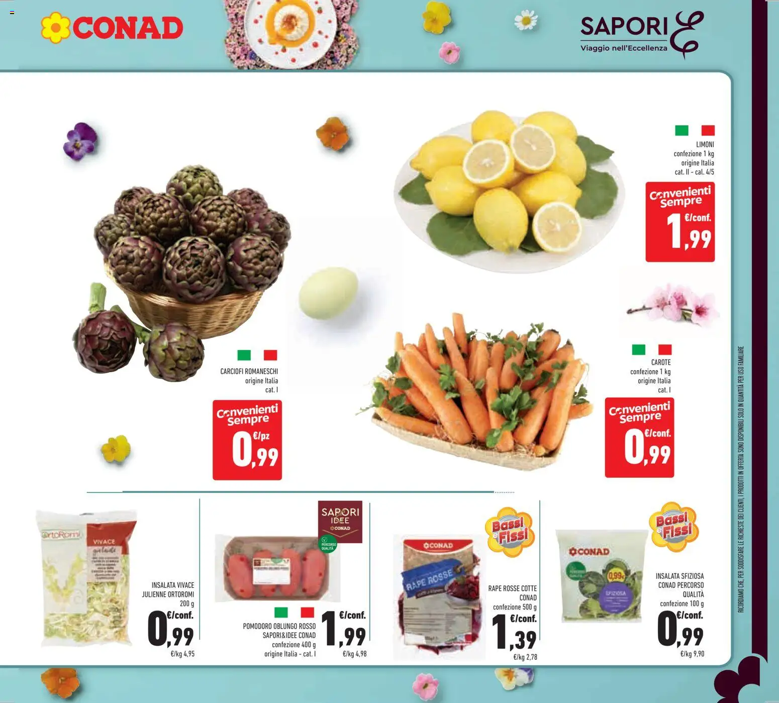 Volantino Conad del 25.03.2026 | Pagina: 21 | Prodotti: Insalata, Pomodoro, Carote, Carciofi