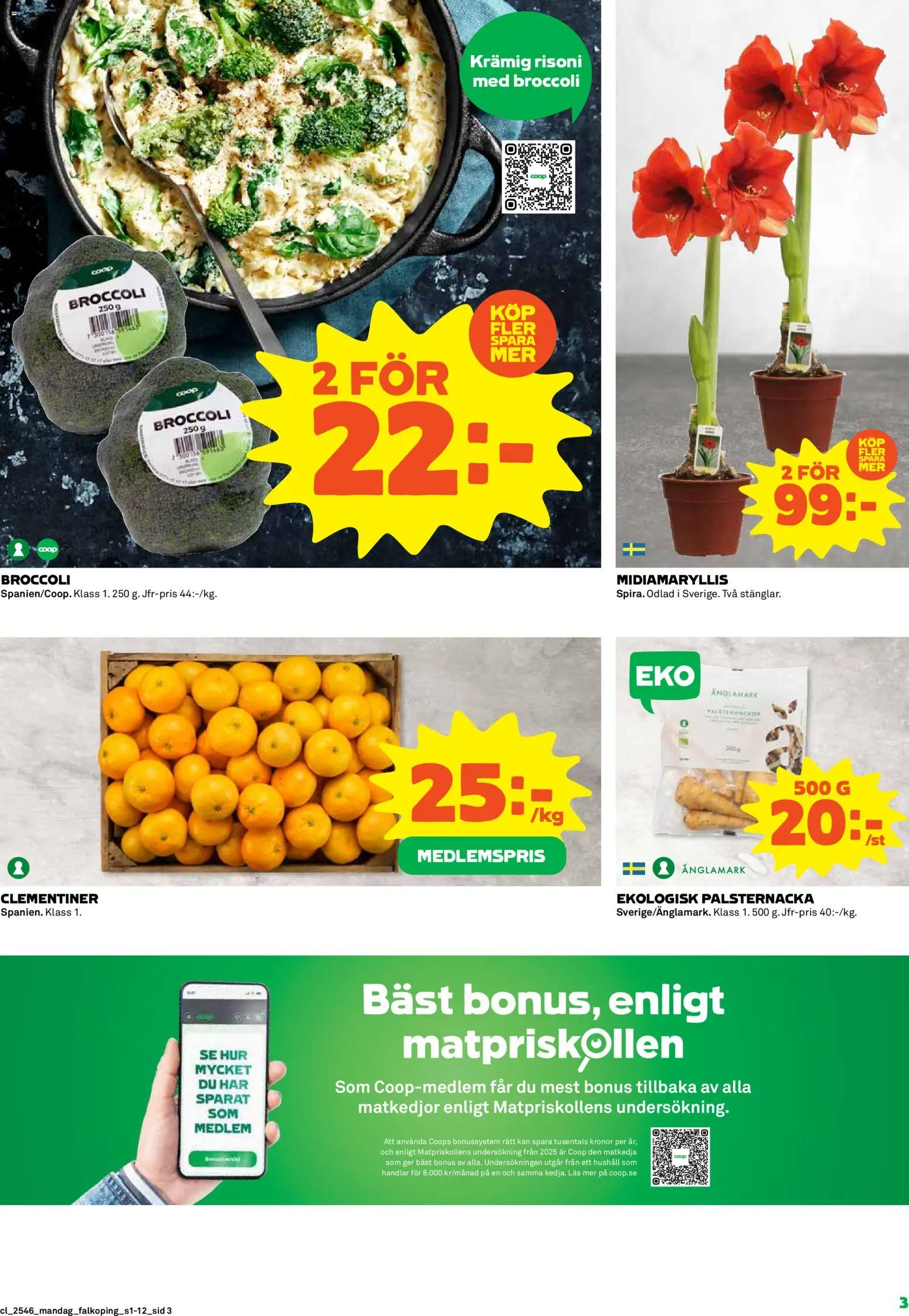 Coop reklamblad aktuell från 10.11.2025 | Sida: 3 | Produkter: Broccoli