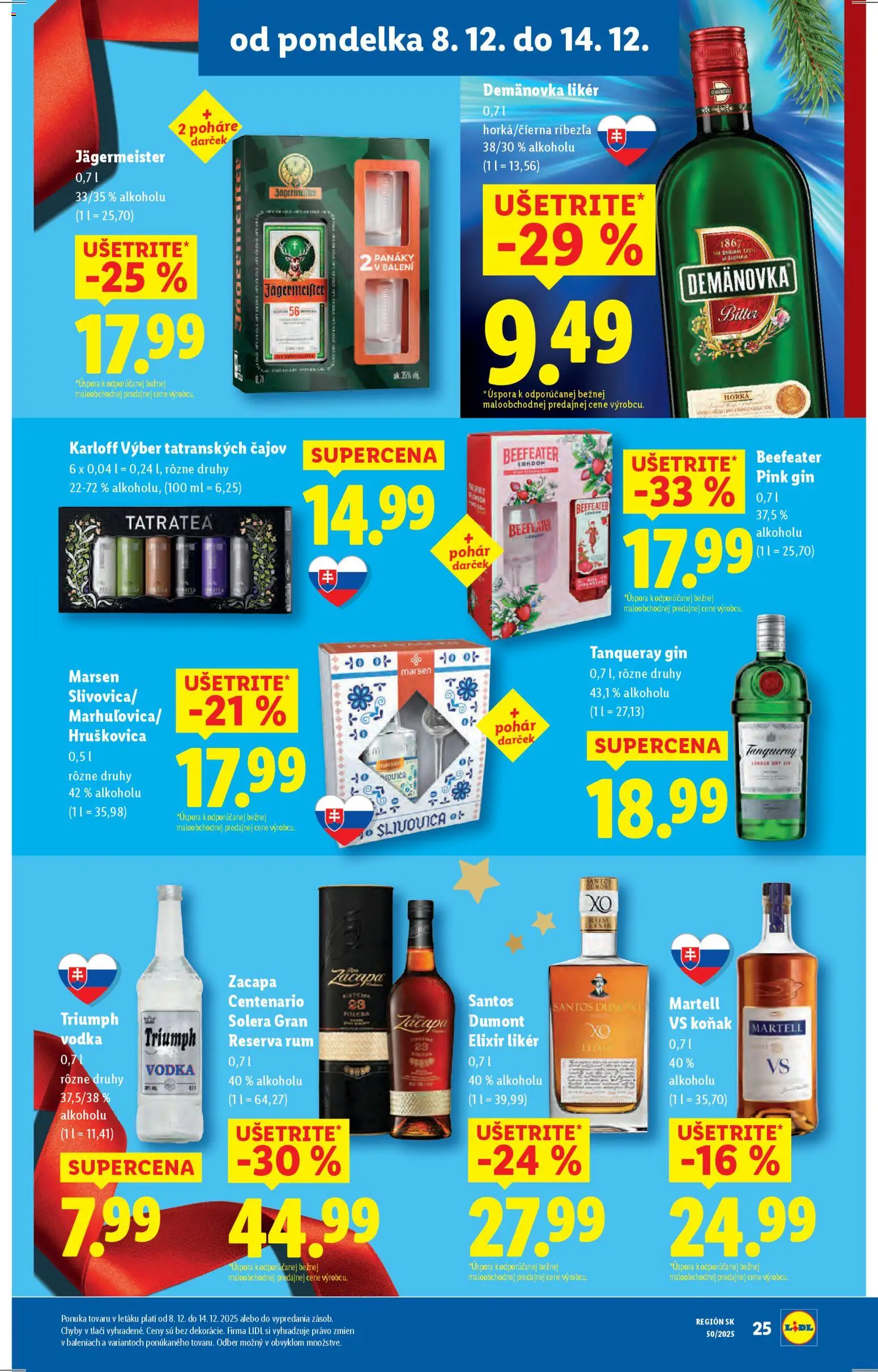 Nové Lidl akcie – leták je platný od 11.12.2025 | Strana: 62 | Produkty: Jägermeister, Beefeater, Vodka, Rum