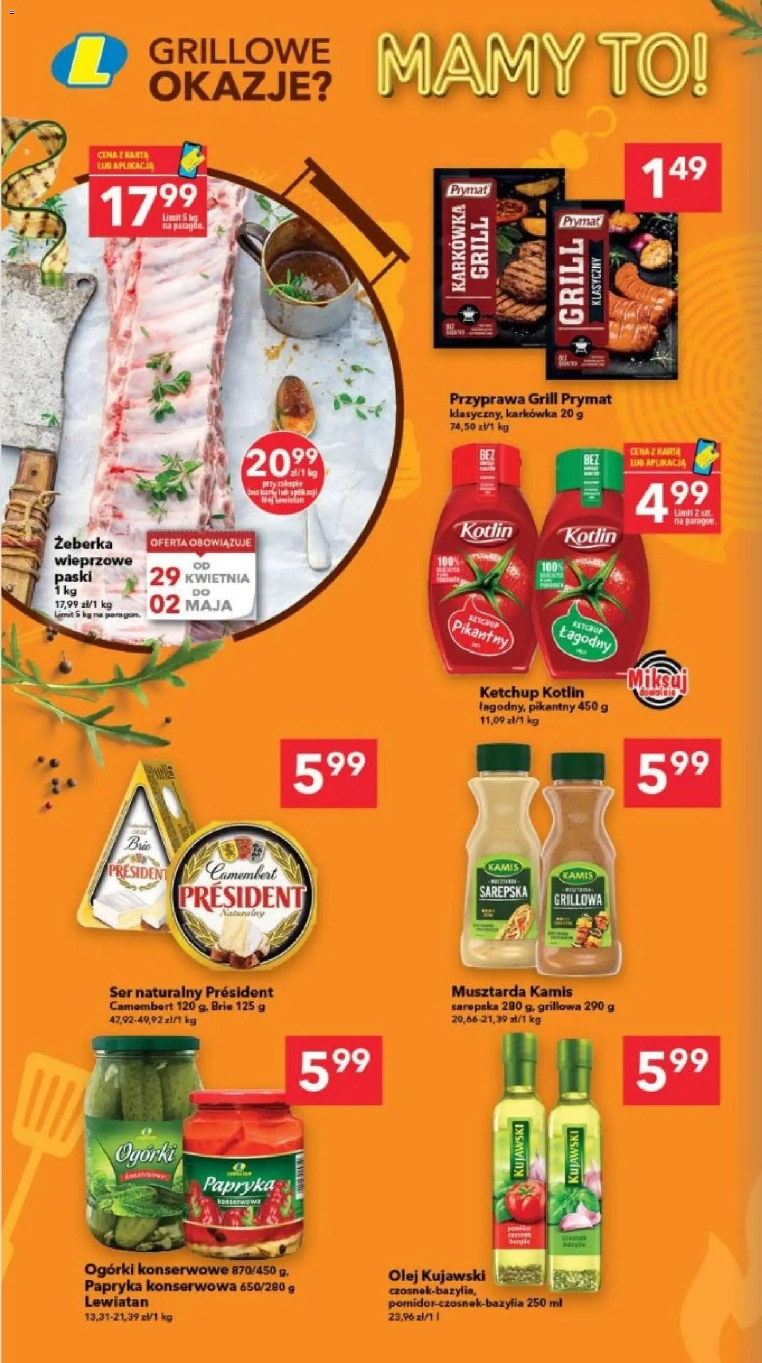 Lewiatan gazetka - Gdańsk od 23.04.2026 | Strona: 2 | Produkty: Musztarda, Olej kujawski, Olej, Ogórki konserwowe