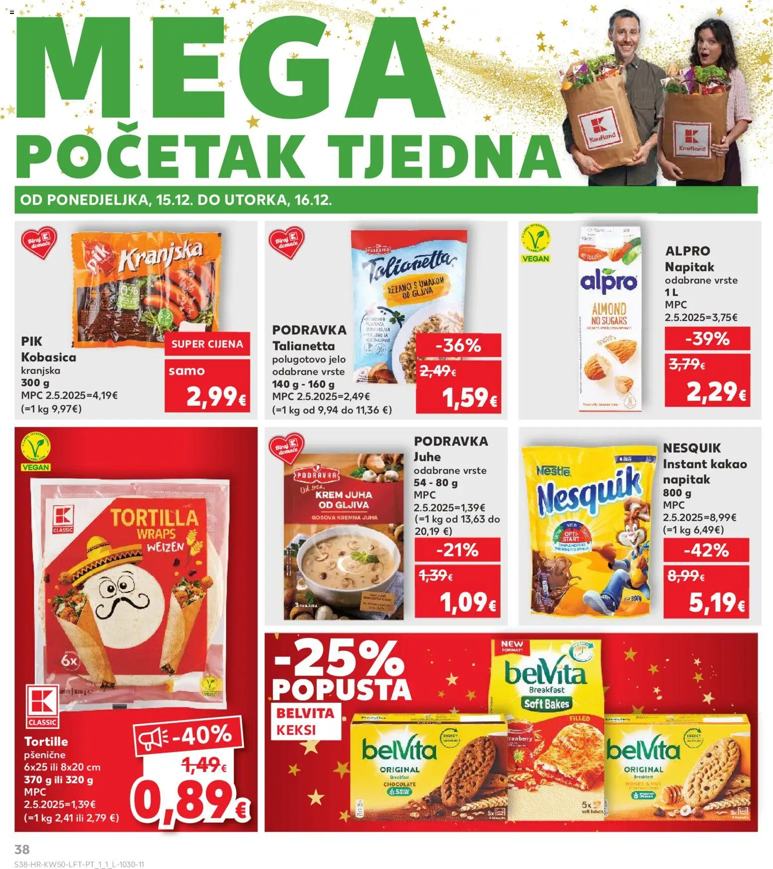 Kaufland katalog | vrijedi od 10.12.2025 | Stranica: 38 | Proizvodi: Podravka, Rezanci, Kobasica, Kakao