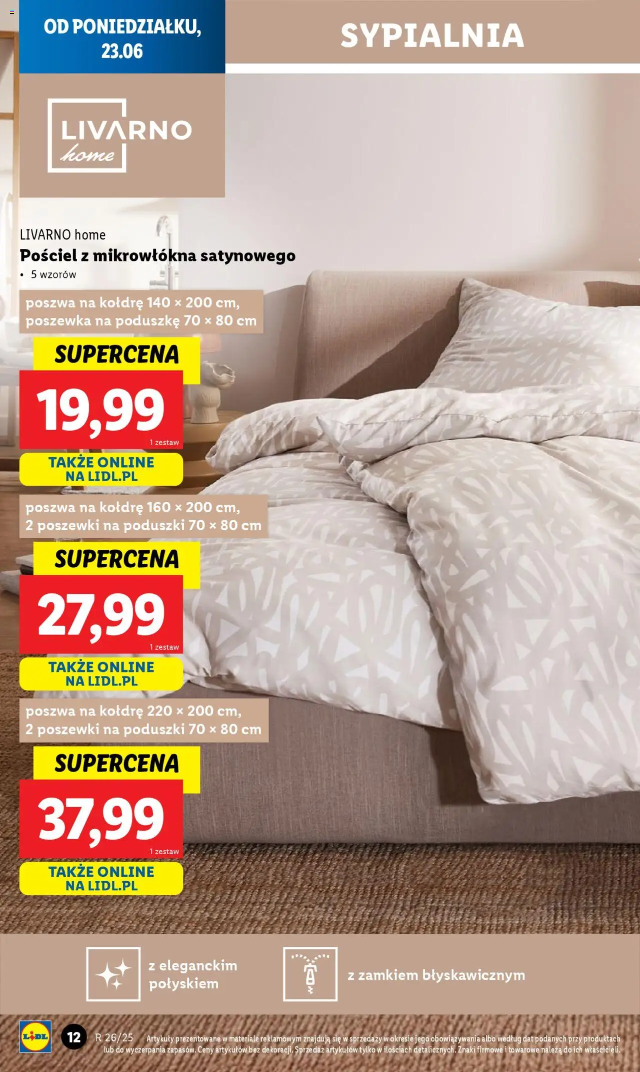 Lidl Katalog od 23.06.2025 | Strona: 12 | Produkty: Pościel