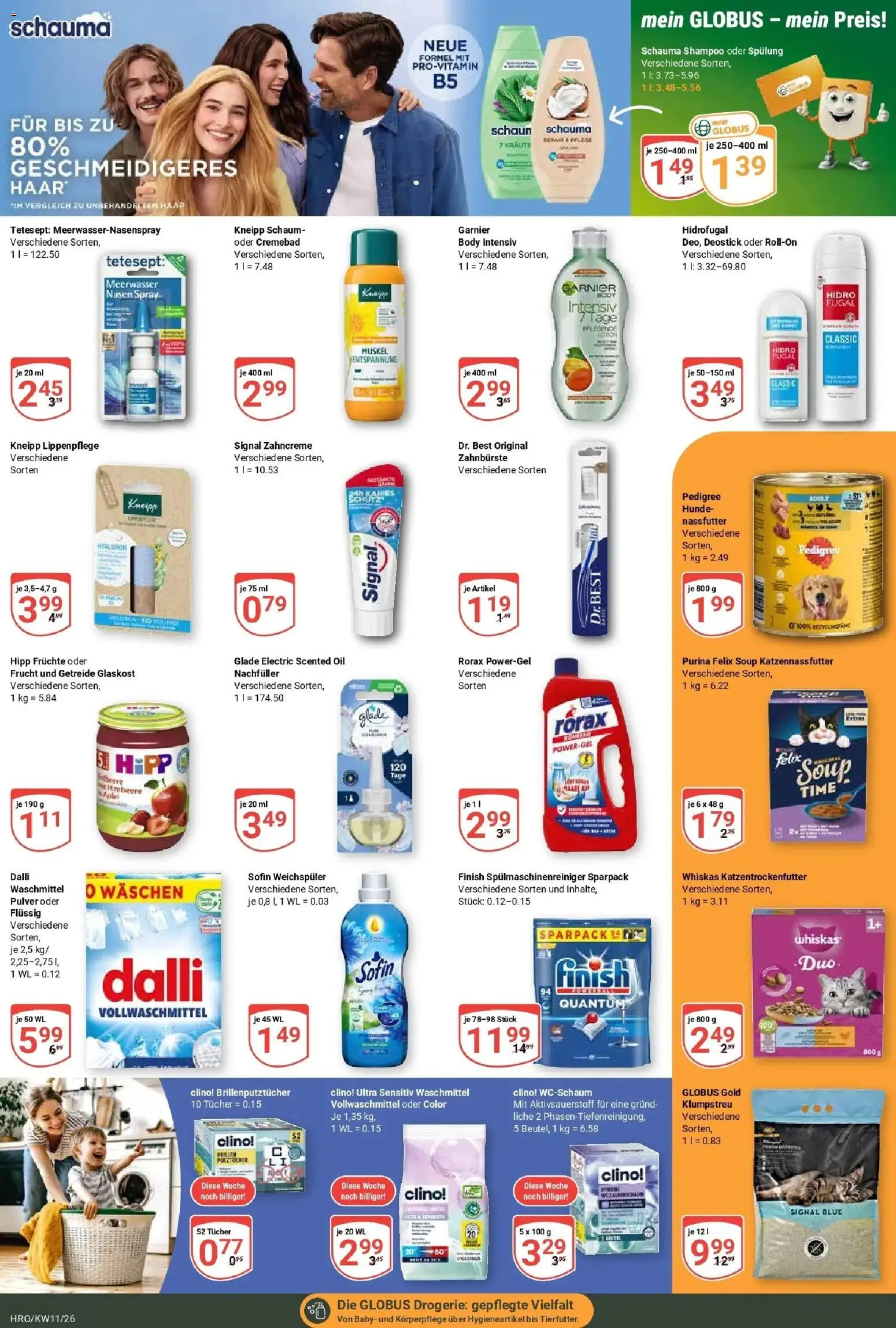 Globus prospekt Rostock	 – gültig ab 09.03.2026 | Seite: 19 | Produkte: Schauma shampoo, Shampoo, Zahnbürste, Pedigree