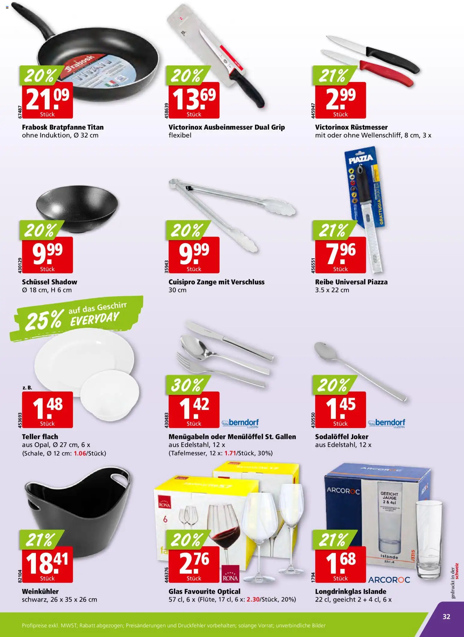 Aligro aktionen Schlieren, Gossau SG, Frauenfeld, Rapperswil-Jona, Sargans, Bern, Brüttisellen, Pratteln, Emmen, Spreitenbach – gültig ab 13.04.2026 | Seite: 32 | Produkte: Bilder