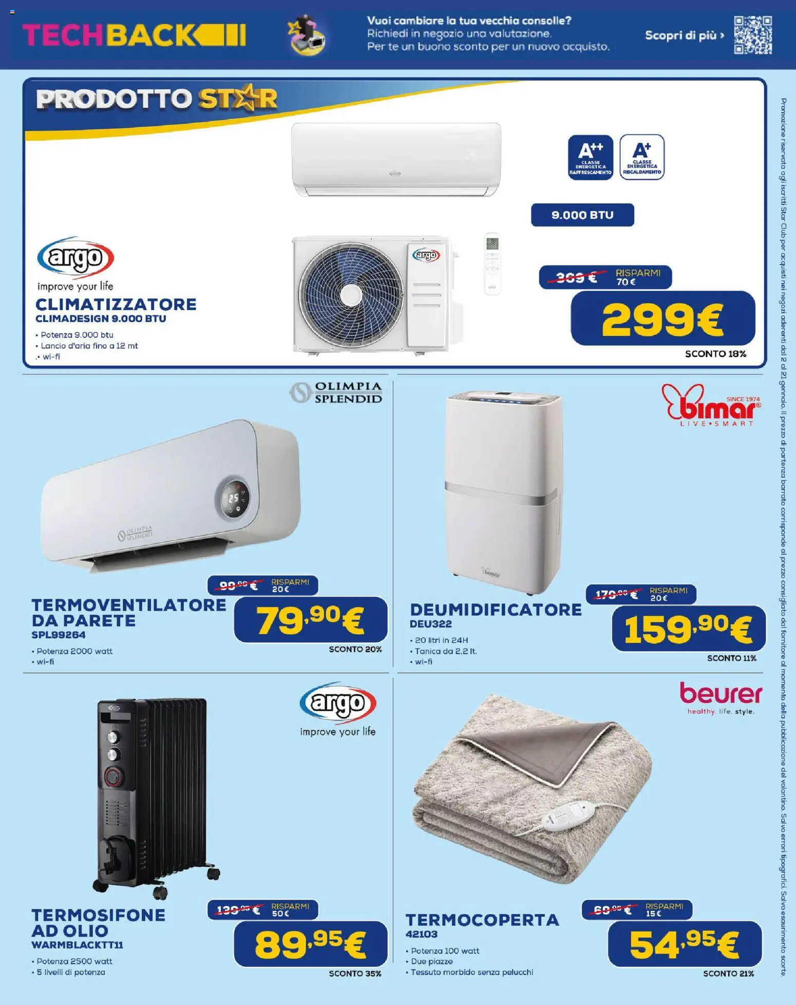 Volantino Euronics del 02.01.2026 | Pagina: 21 | Prodotti: Climatizzatore, Tè, Olio, Tanica