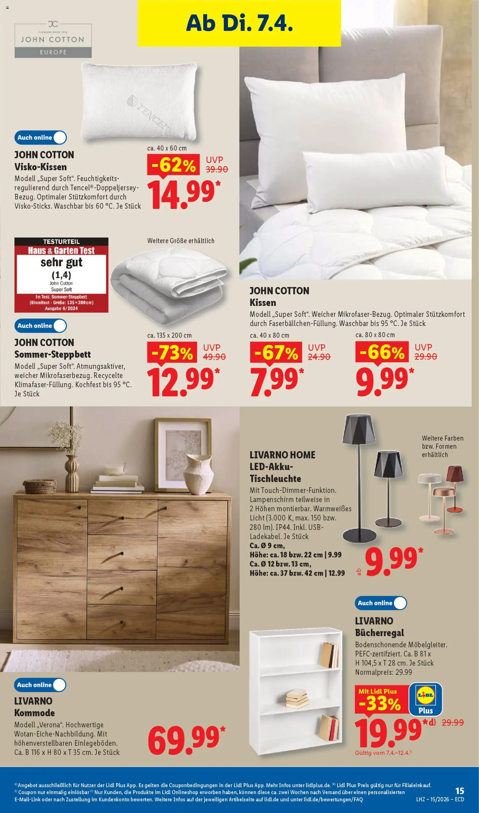 Lidl Prospekt – gültig ab 07.04.2026 | Seite: 35 | Produkte: USB, Bücherregal, Kissen, Kommode
