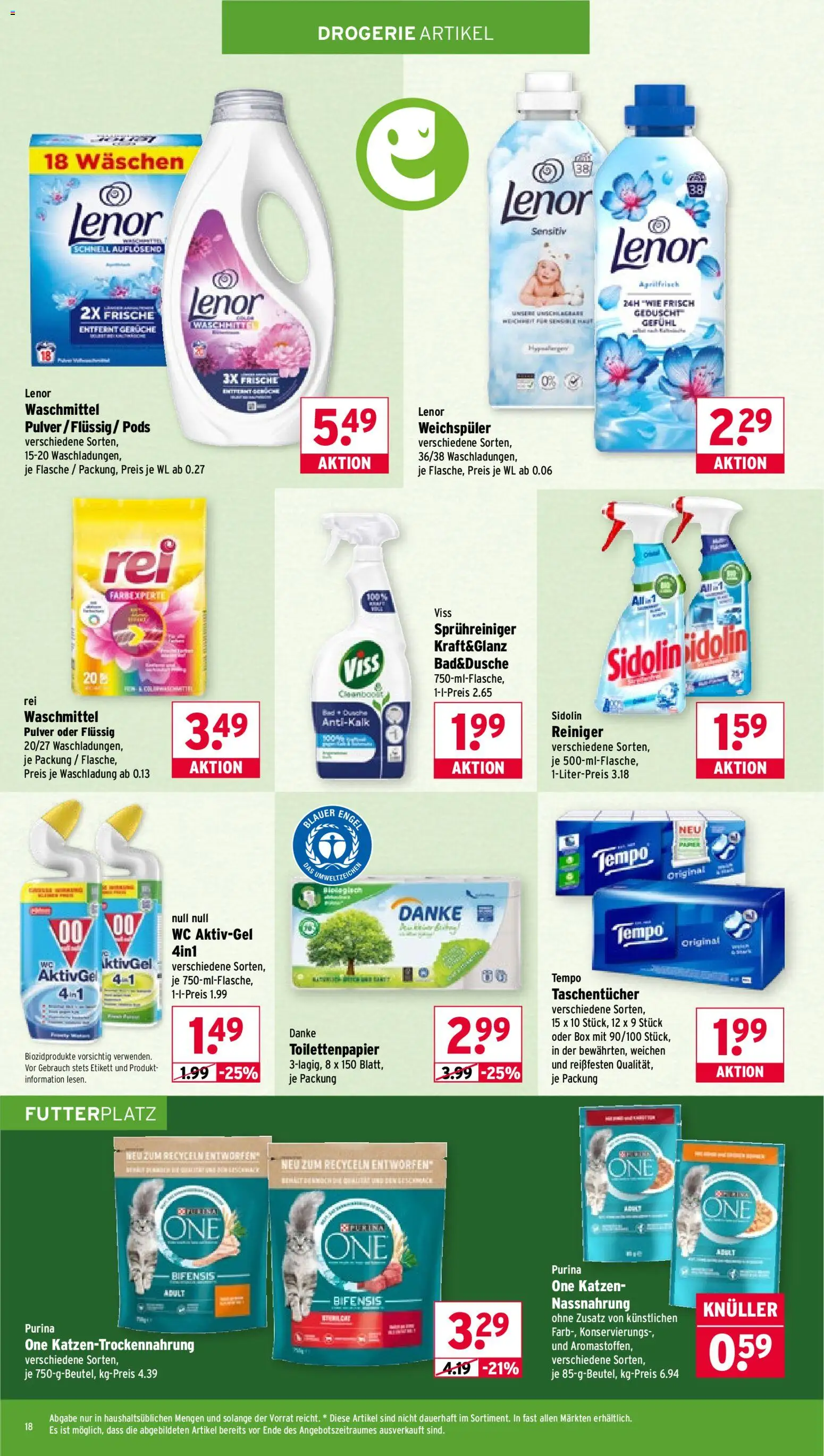 Wasgau Prospekt 	 – gültig ab 20.04.2026 | Seite: 18 | Produkte: Purina one, Box, Waschmittel, Toilettenpapier